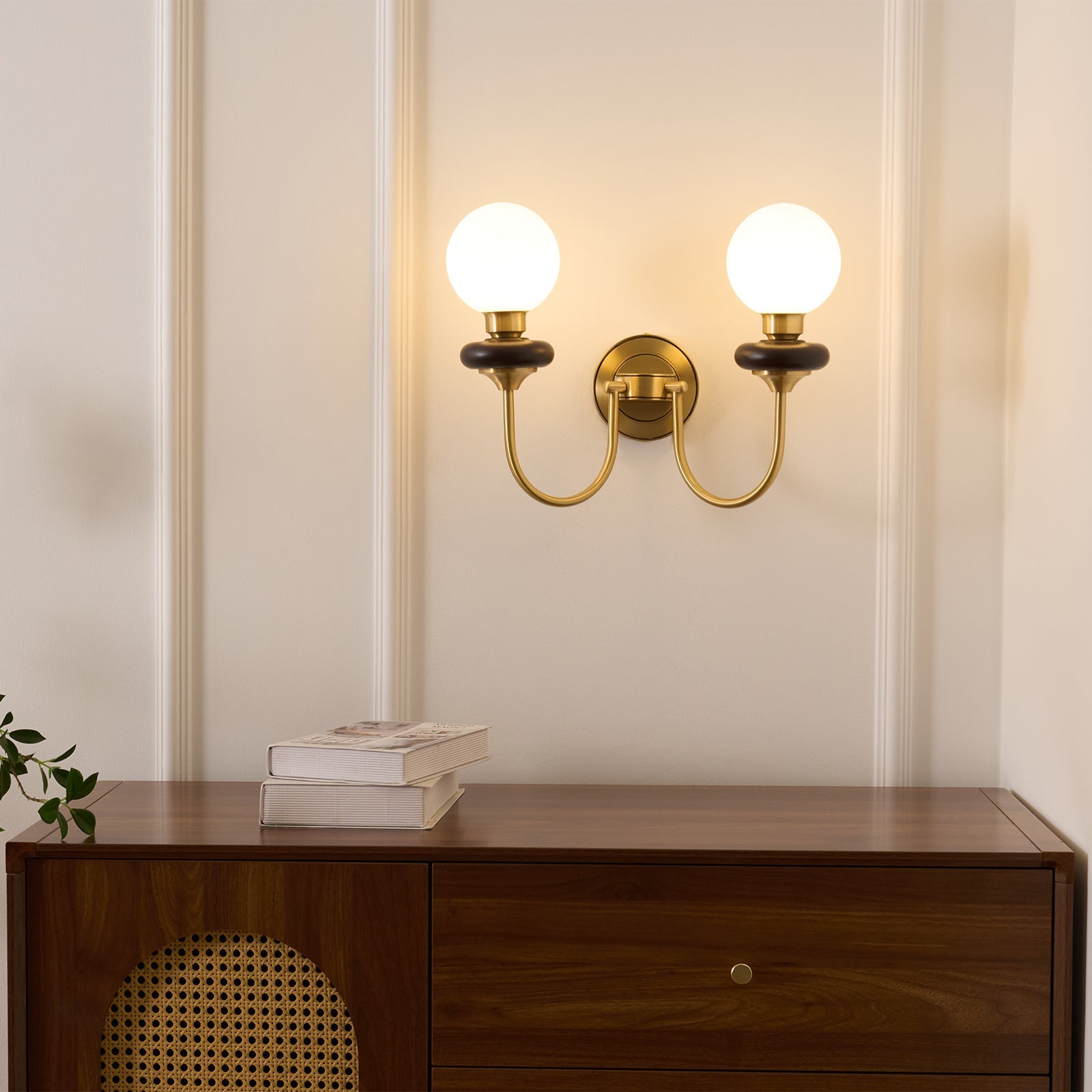 Kiroxen Wall Lamp Premium Nordic Art Walnut Glass-Neutral Decor