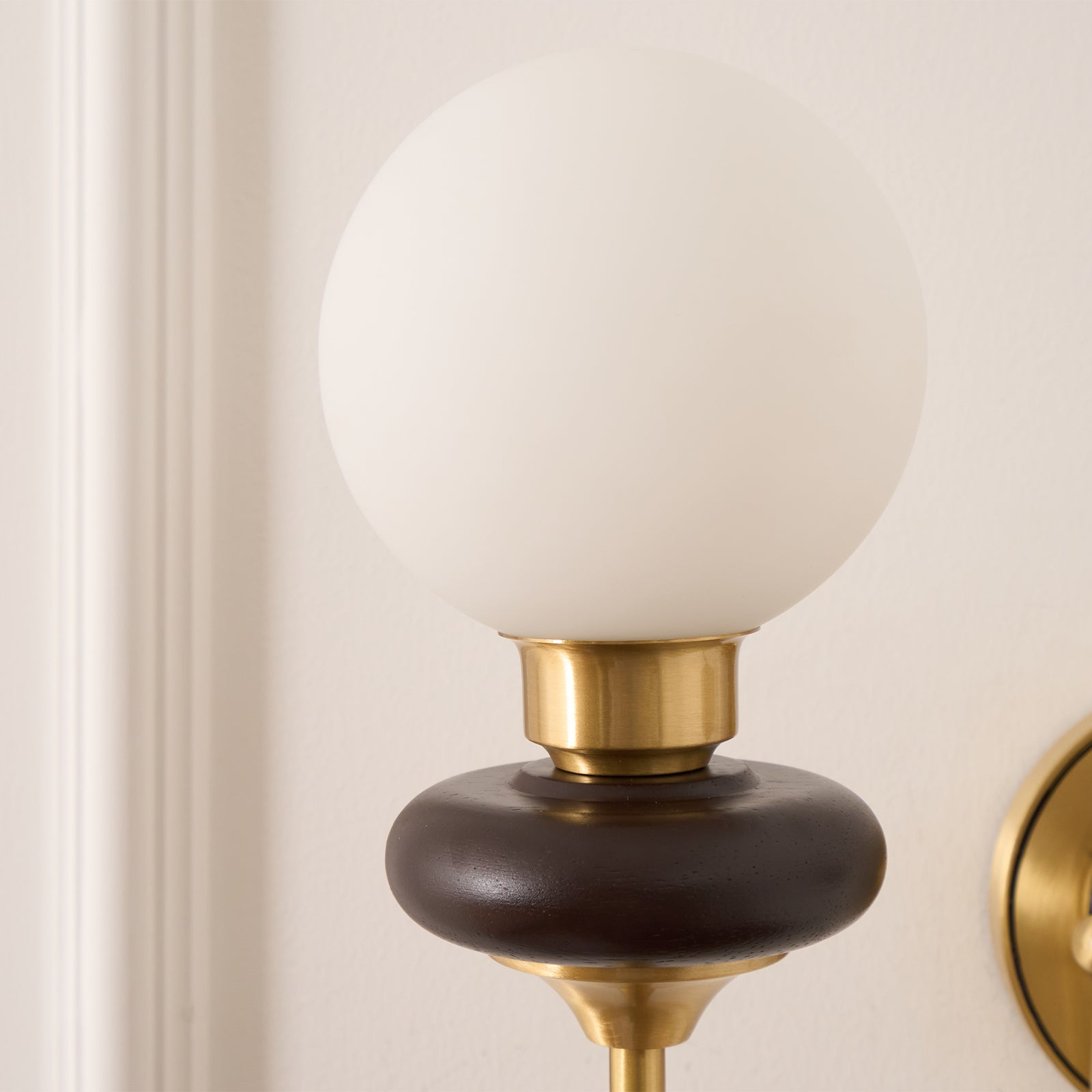 Kiroxen Wall Lamp Premium Nordic Art Walnut Glass-Neutral Decor