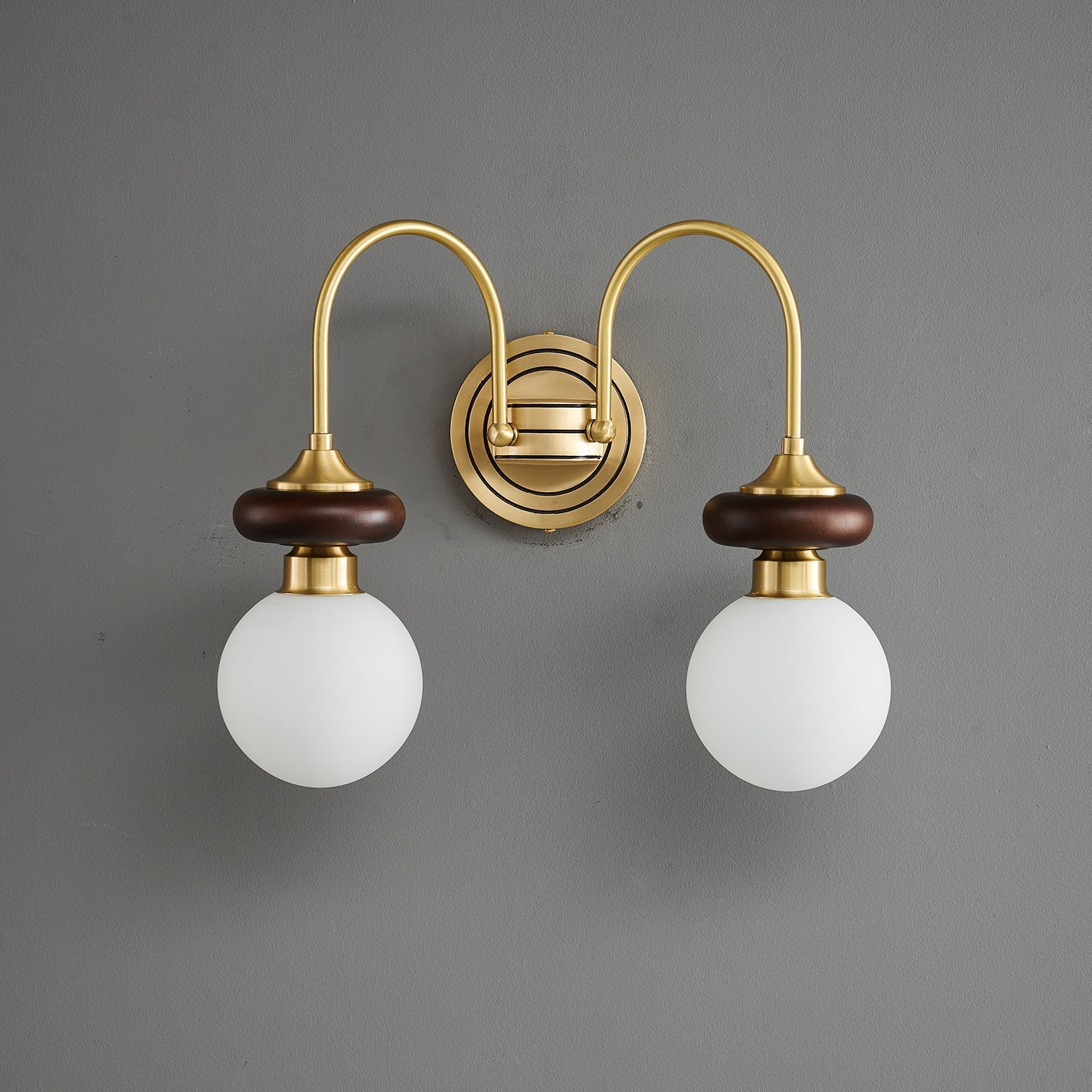 Kiroxen Wall Lamp Premium Nordic Art Walnut Glass-Neutral Decor