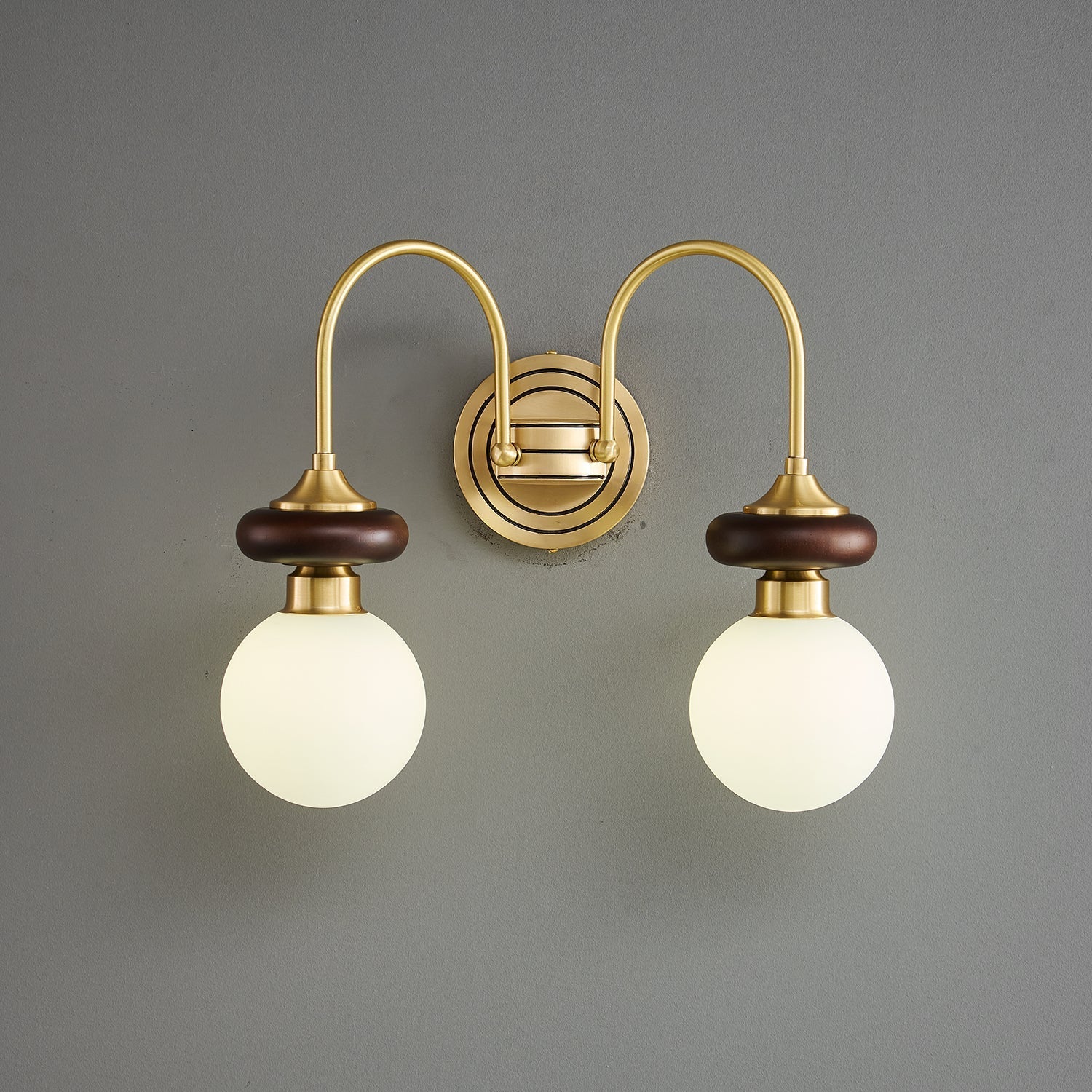 Kiroxen Wall Lamp Premium Nordic Art Walnut Glass-Neutral Decor