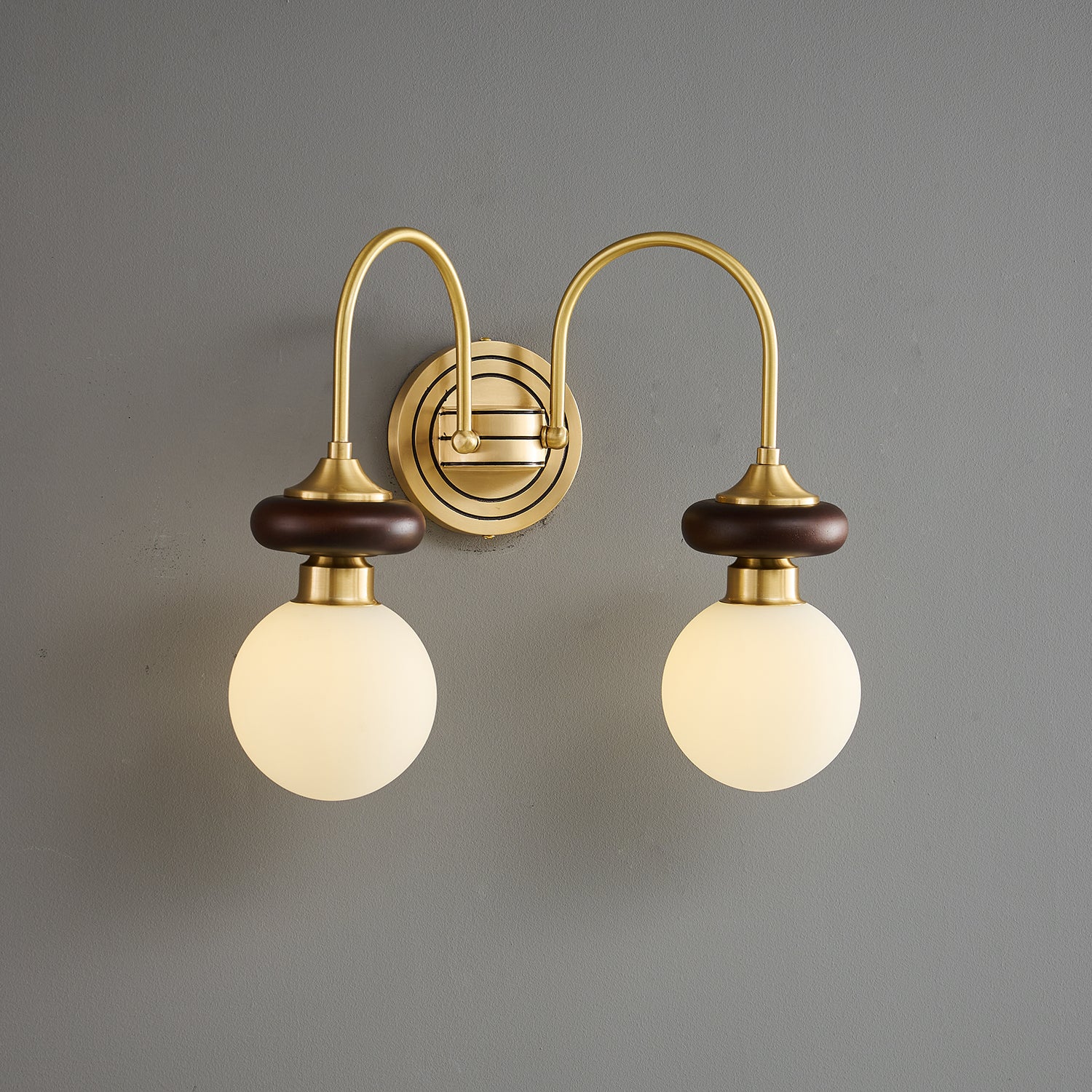 Kiroxen Wall Lamp Premium Nordic Art Walnut Glass-Neutral Decor