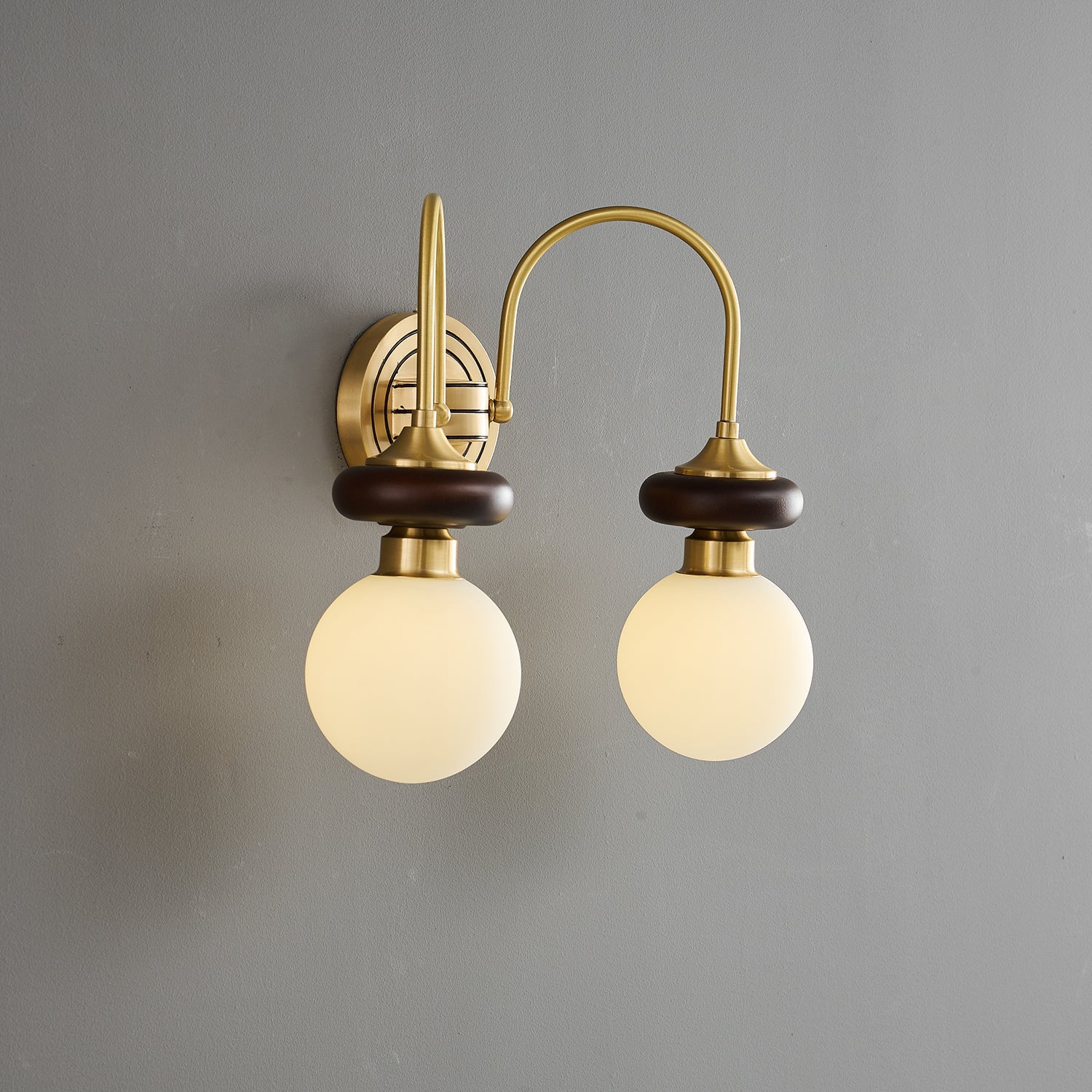 Kiroxen Wall Lamp Premium Nordic Art Walnut Glass-Neutral Decor