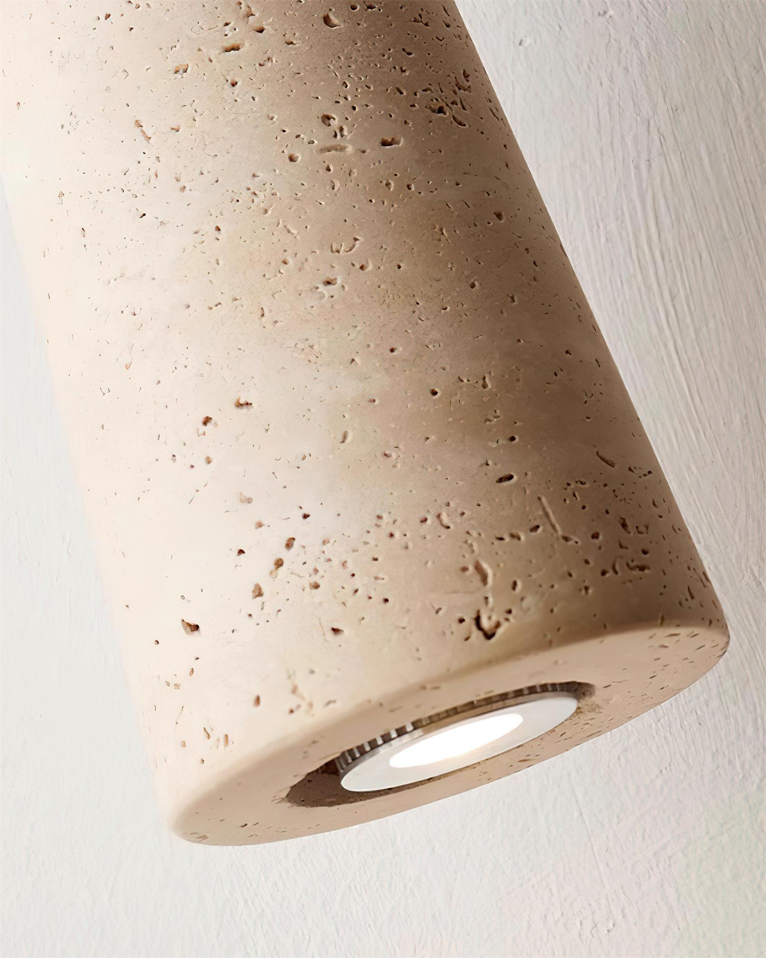 Bellaro Travertine & Wood Pendant Light