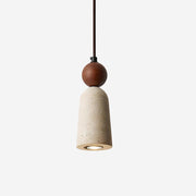 Bellaro Travertine & Wood Pendant Light