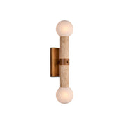 Dvaluvyh Modern Minimalist Travertine Metal Glass Wall Lamp
