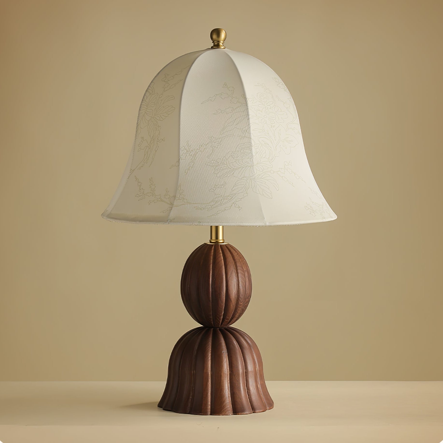 Galenor Fabric Wood Vintage Table Lamp-Neutral Decor