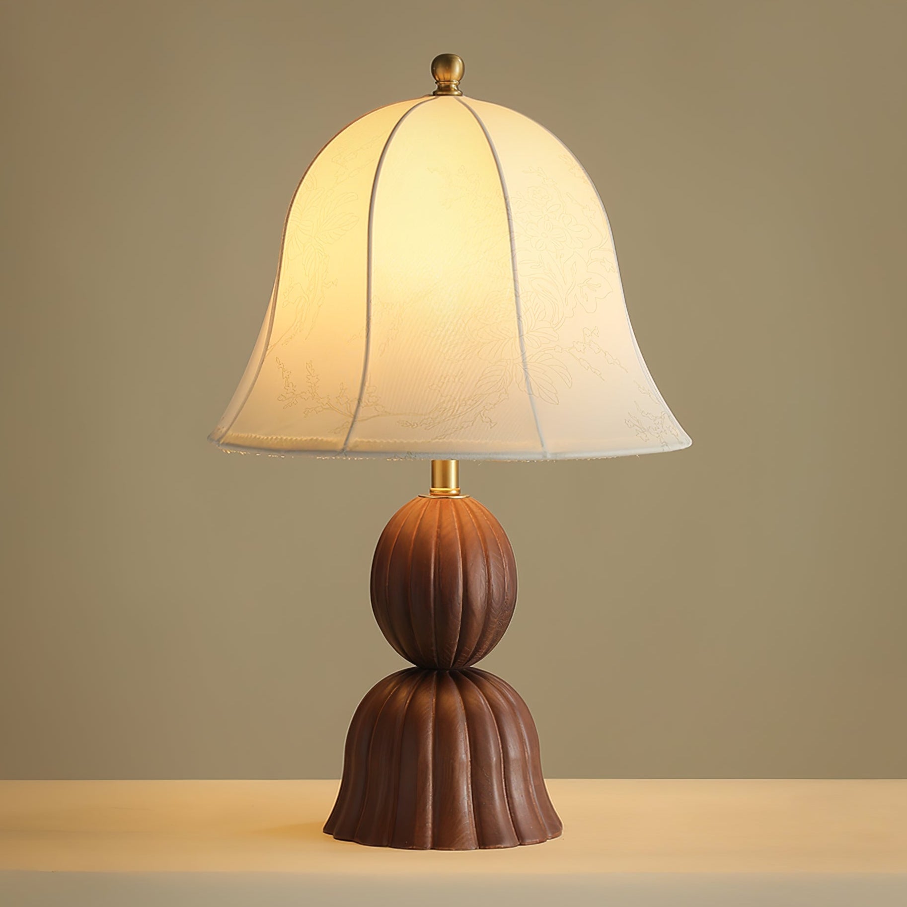 Galenor Fabric Wood Vintage Table Lamp-Neutral Decor