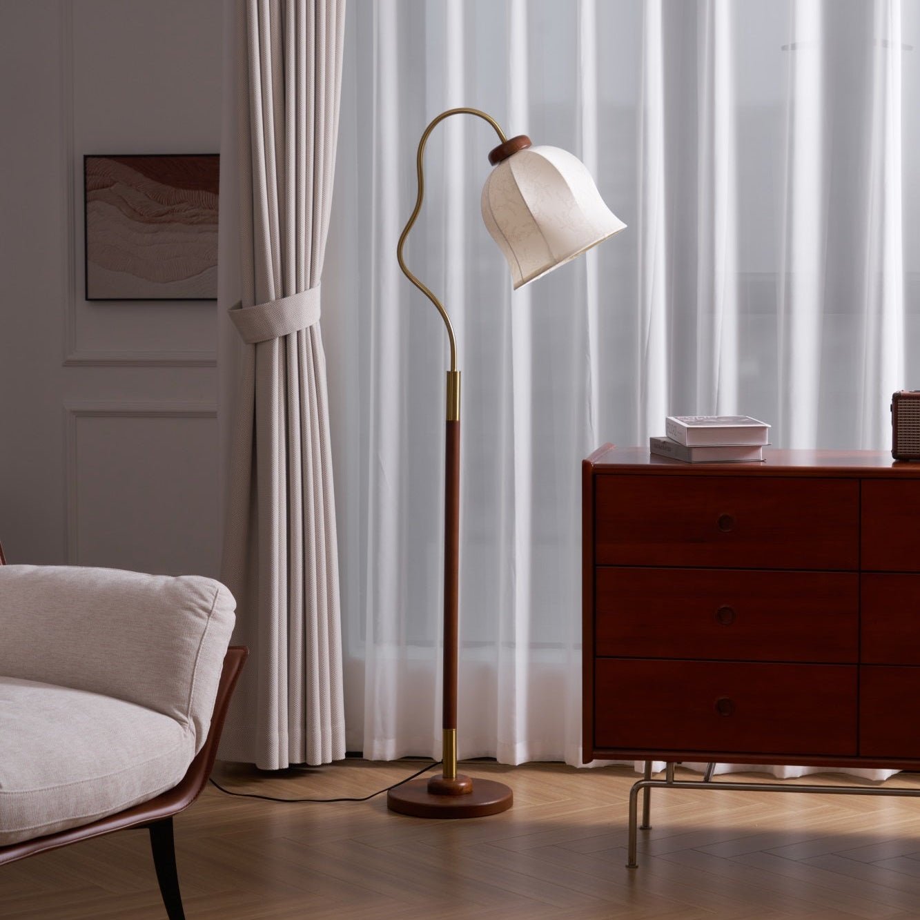 Elysia Classic Wood Floor Lamp-Neutral Decor