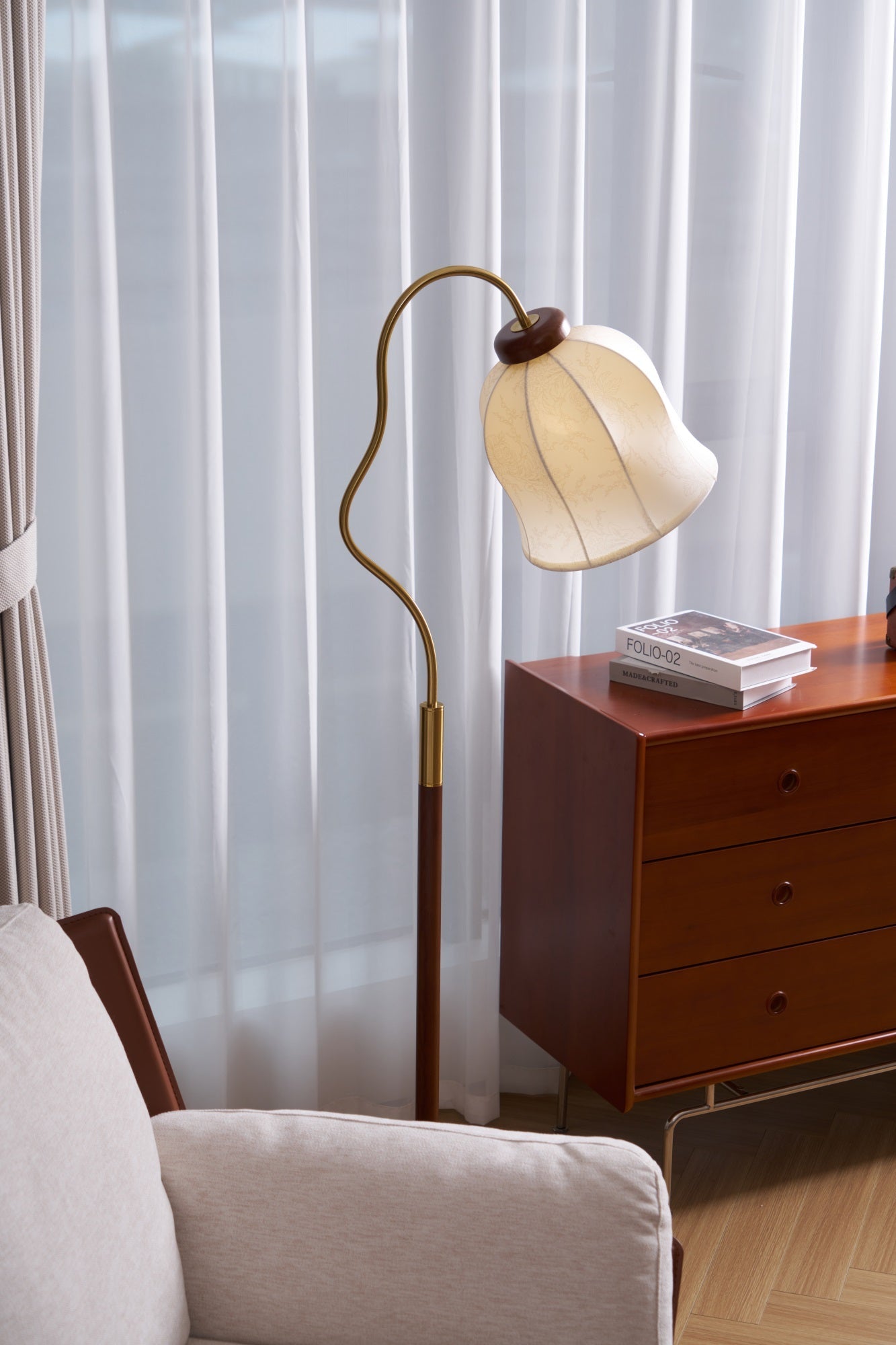 Elysia Classic Wood Floor Lamp-Neutral Decor