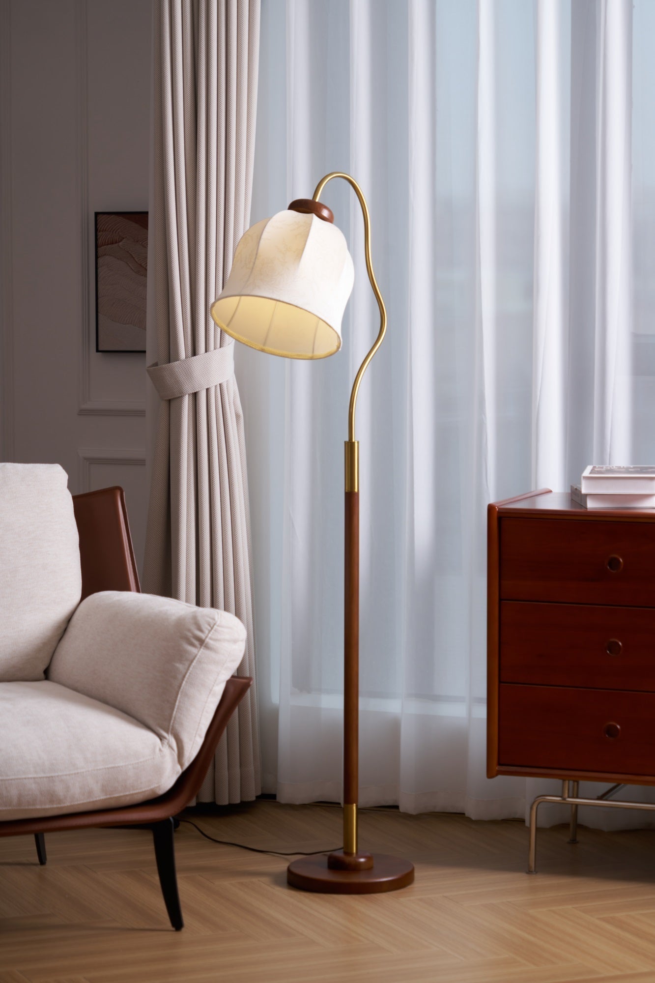 Elysia Classic Wood Floor Lamp-Neutral Decor