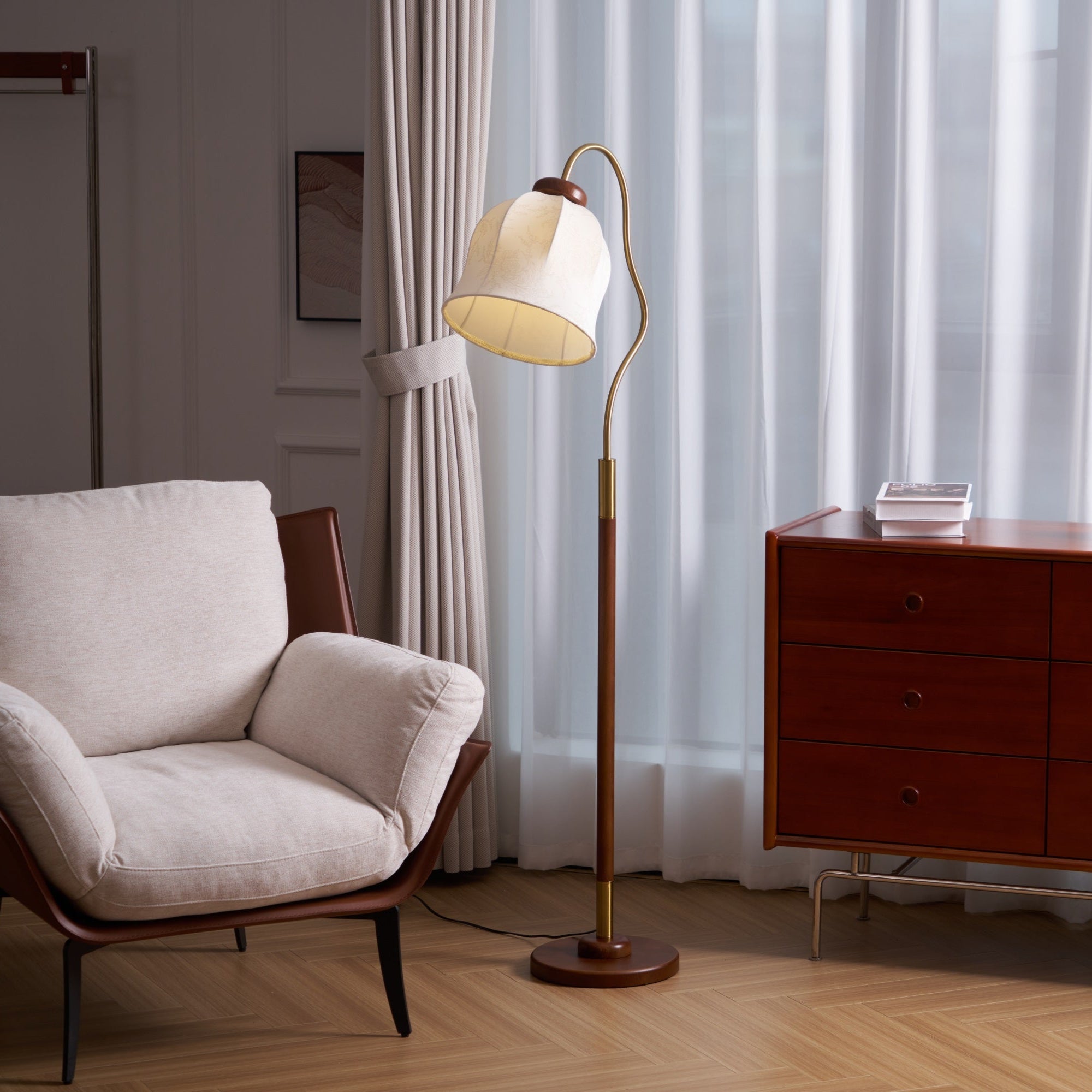 Elysia Classic Wood Floor Lamp-Neutral Decor