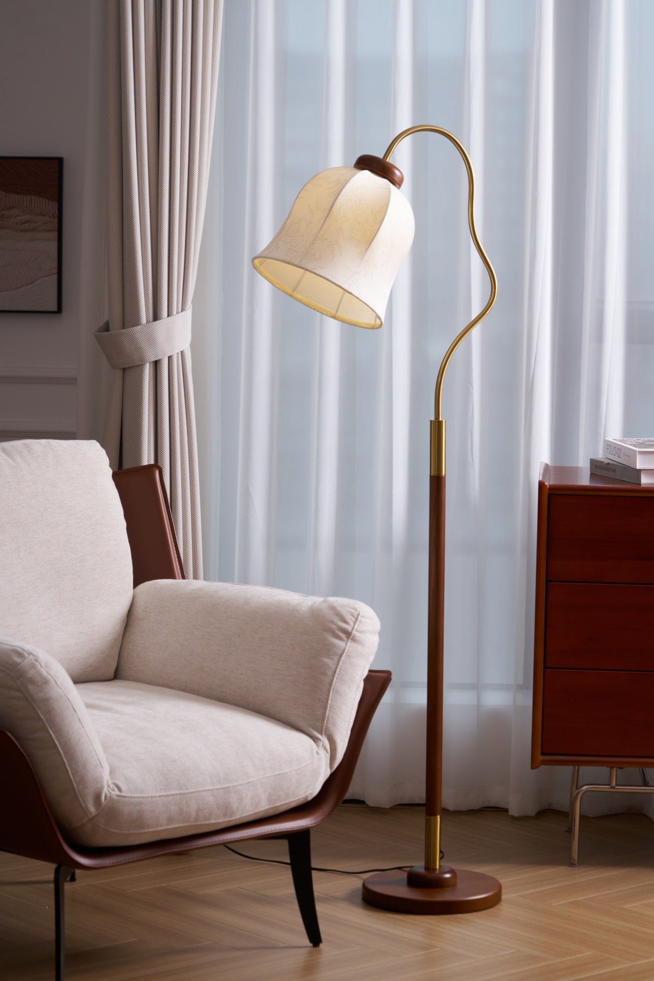 Elysia Classic Wood Floor Lamp-Neutral Decor