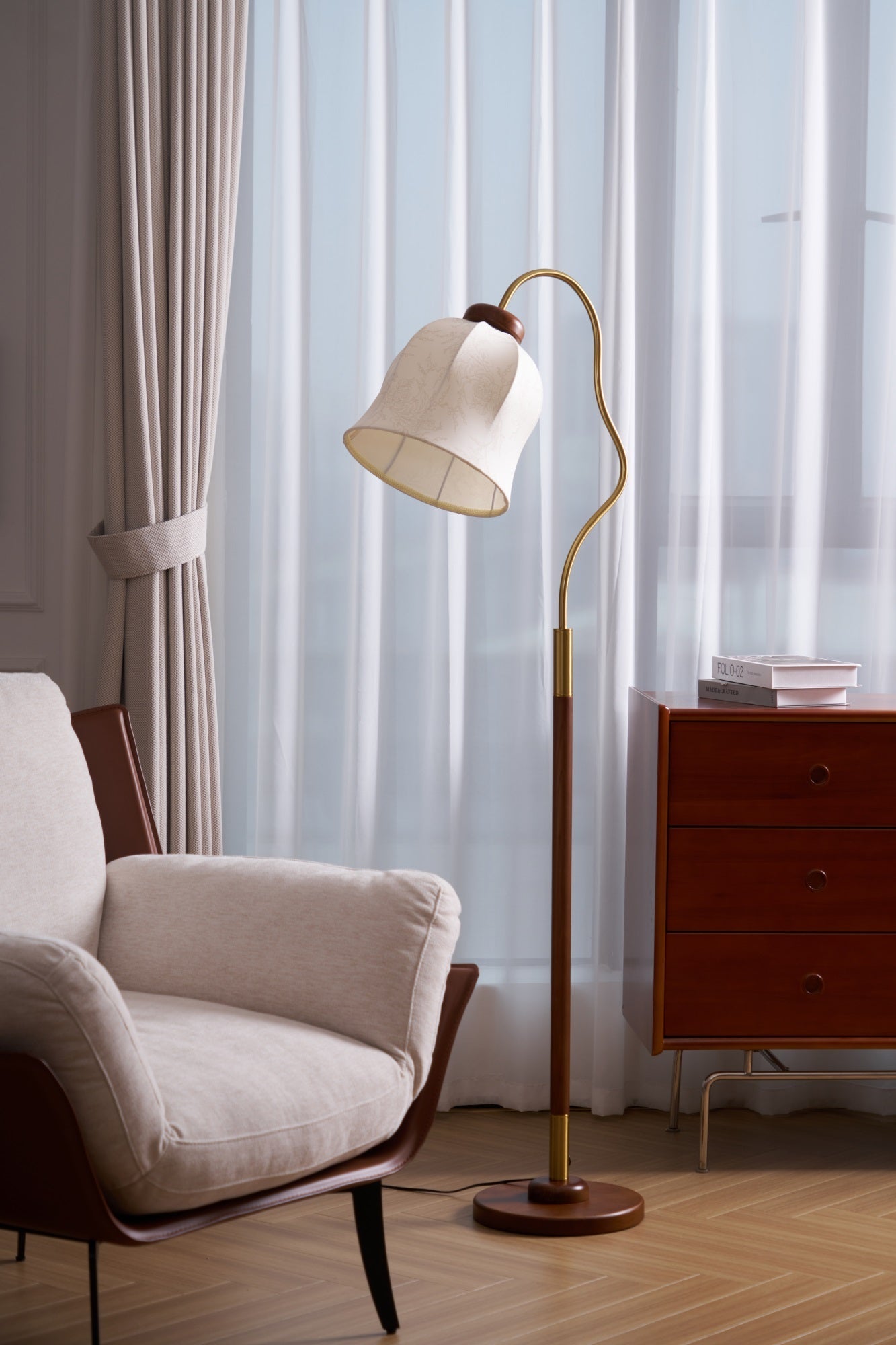 Elysia Classic Wood Floor Lamp-Neutral Decor