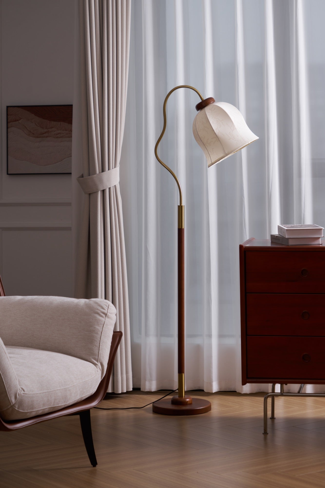 Elysia Classic Wood Floor Lamp-Neutral Decor