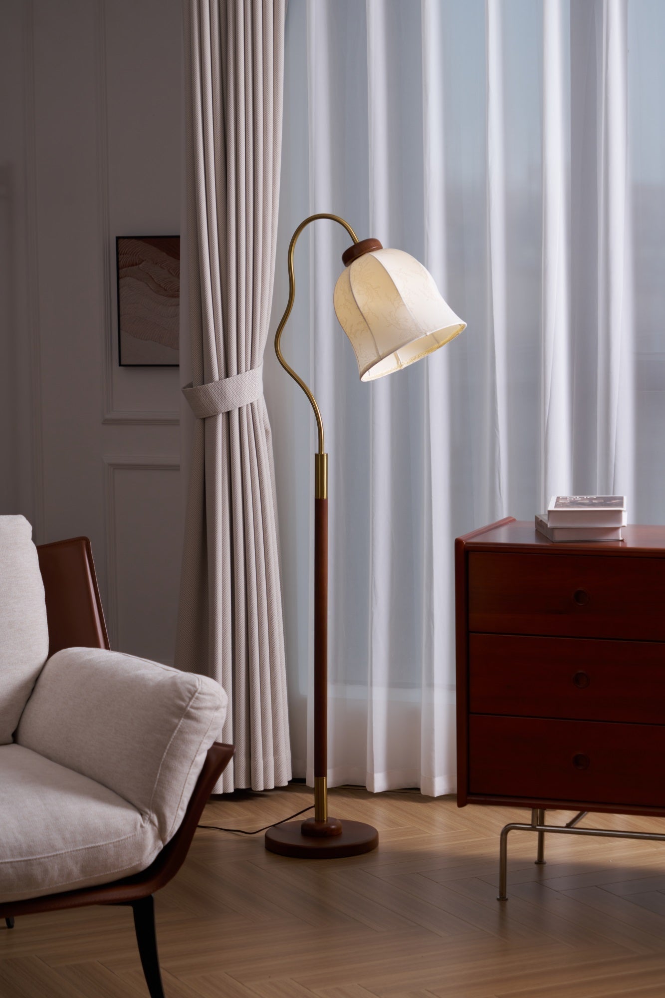 Elysia Classic Wood Floor Lamp-Neutral Decor