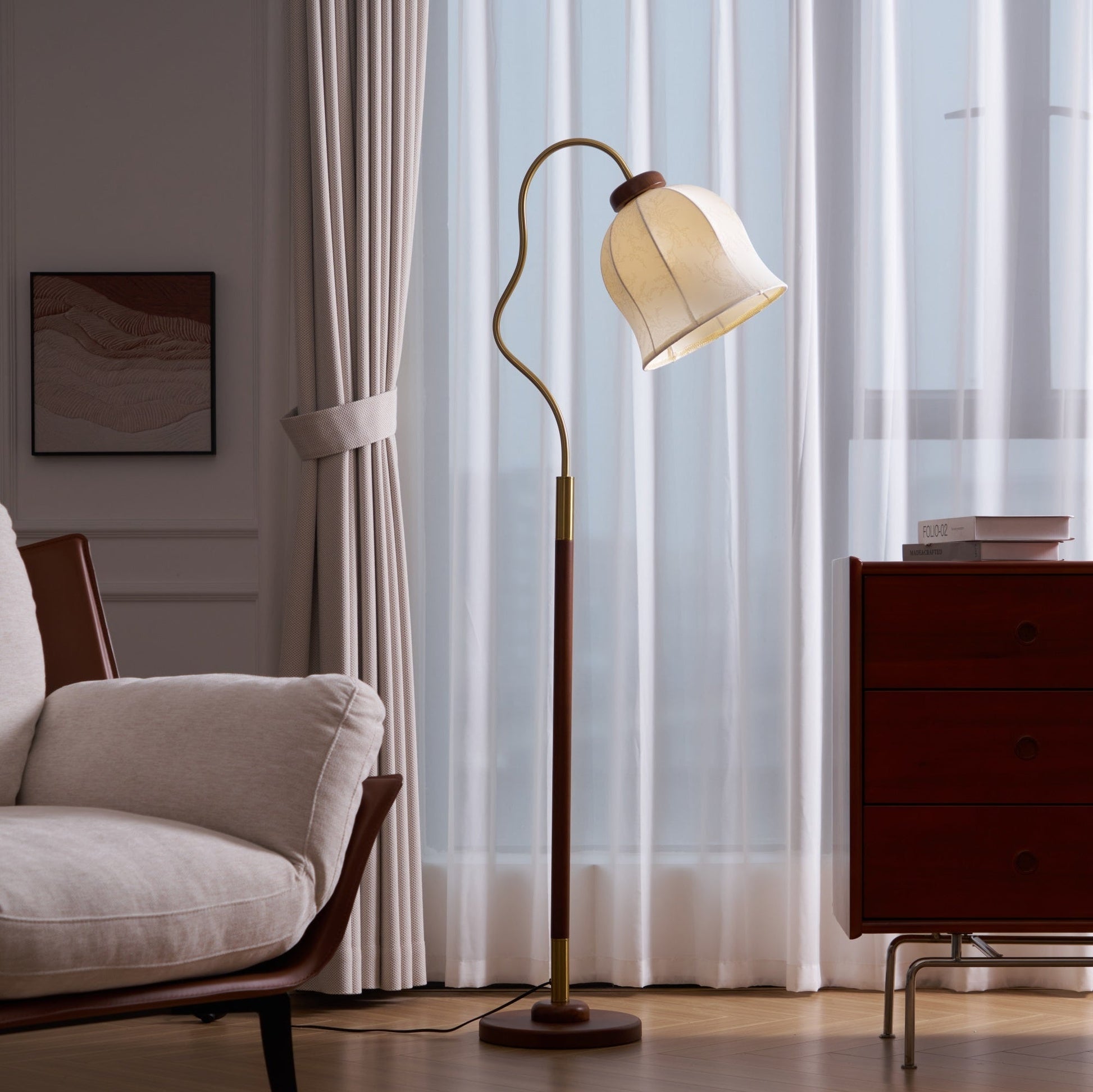 Elysia Classic Wood Floor Lamp-Neutral Decor