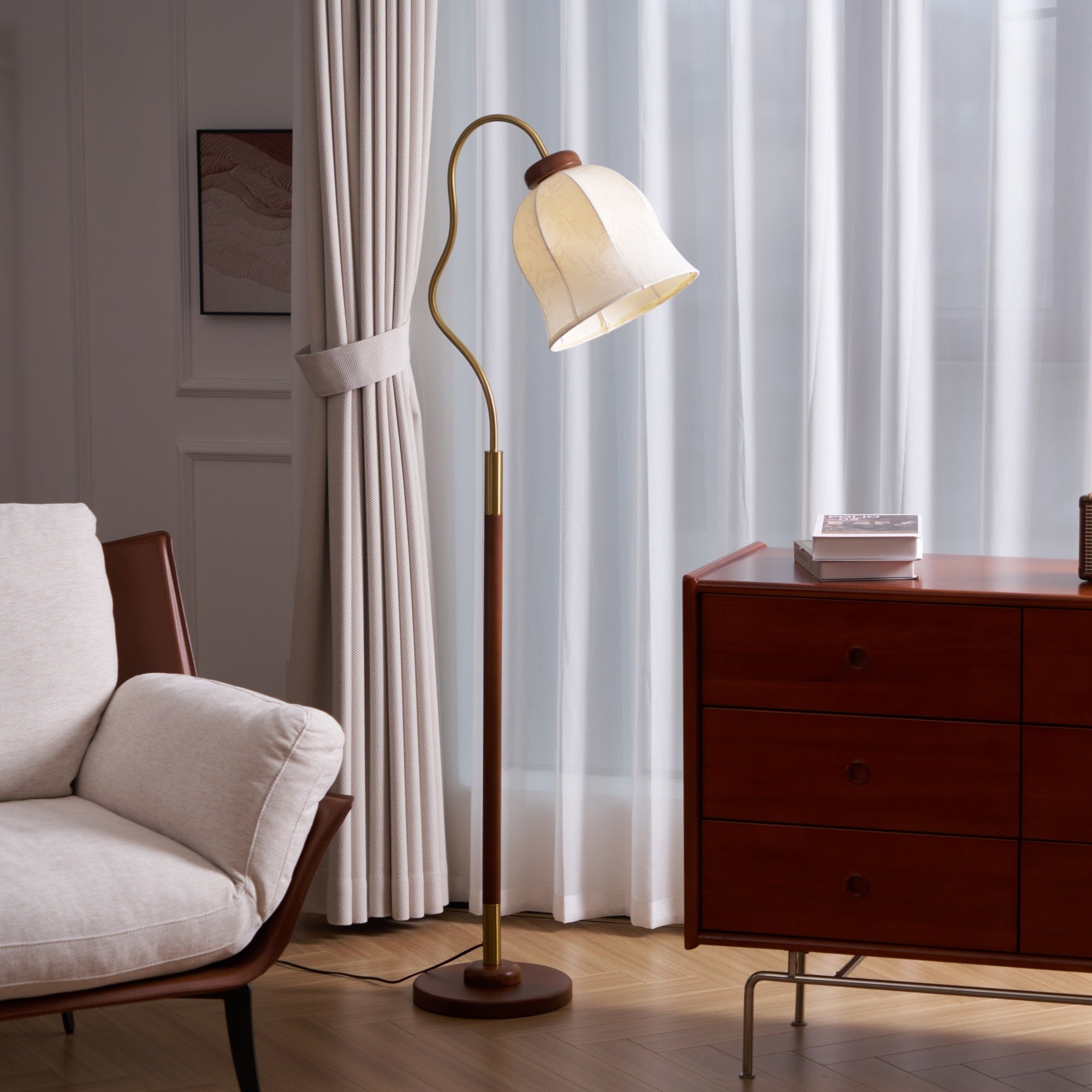 Elysia Classic Wood Floor Lamp-Neutral Decor