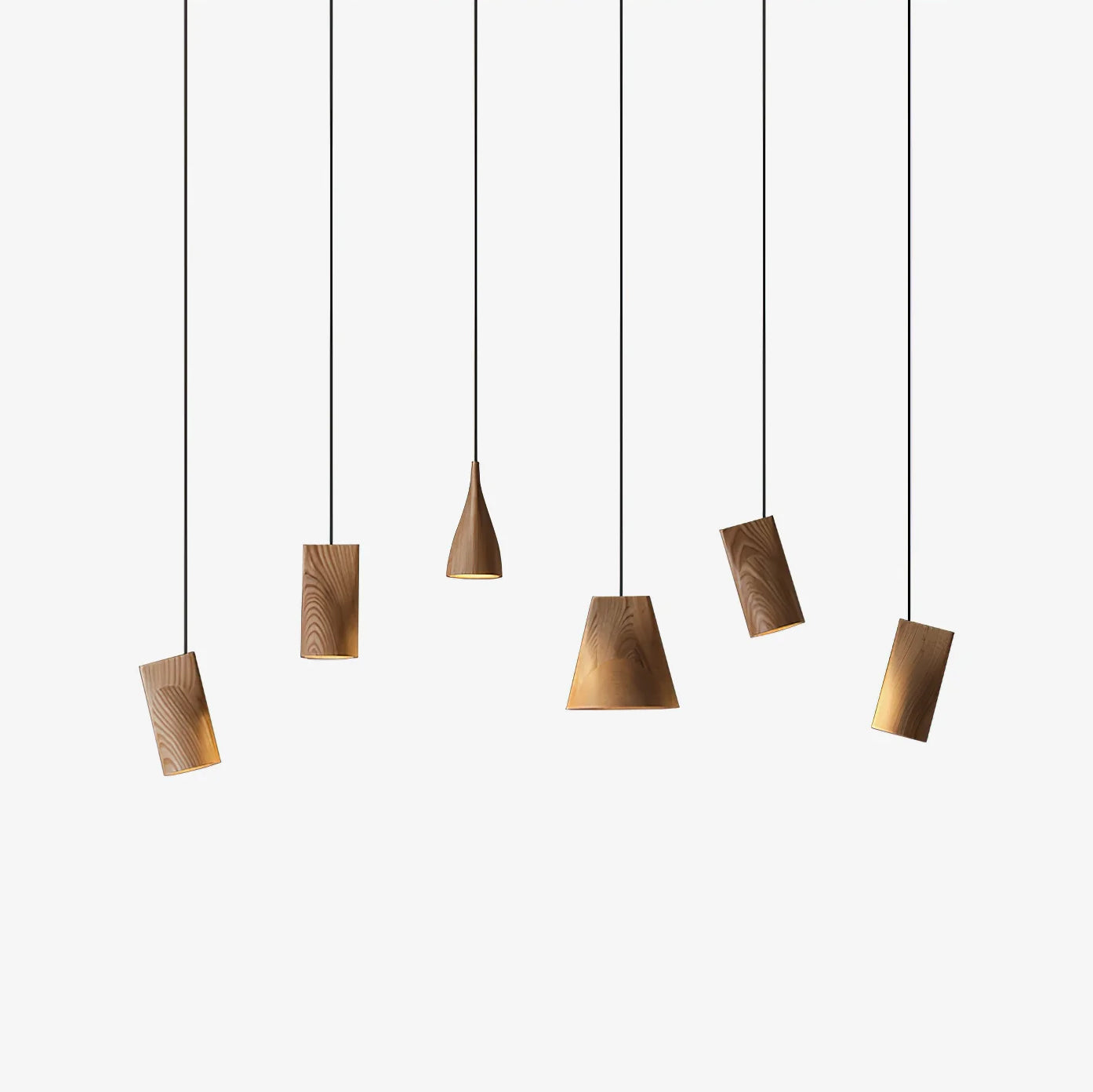 Ivarara Asymmetrical Wood Pendant Light-Neutral Decor