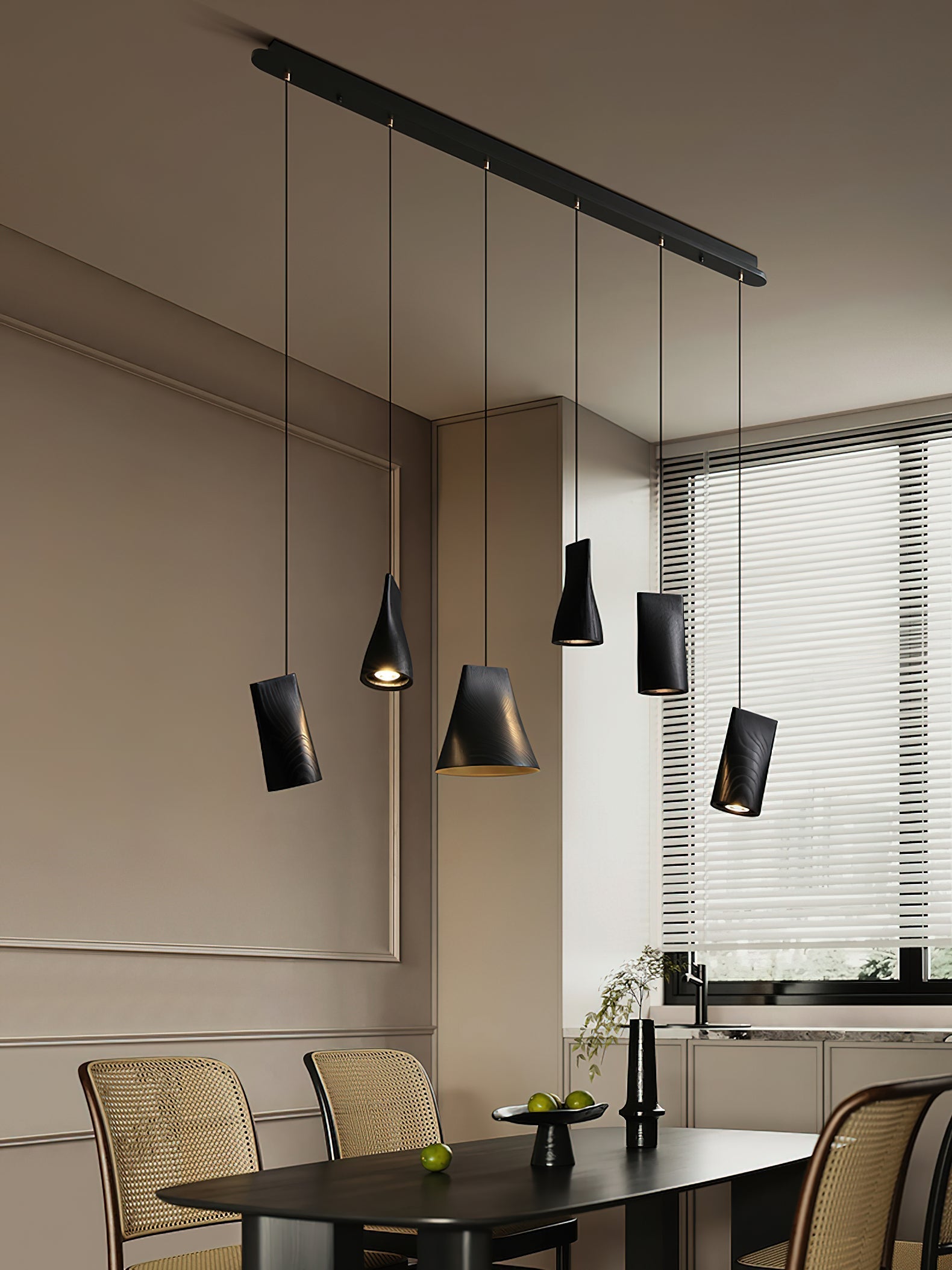 Ivarara Asymmetrical Wood Pendant Light-Neutral Decor