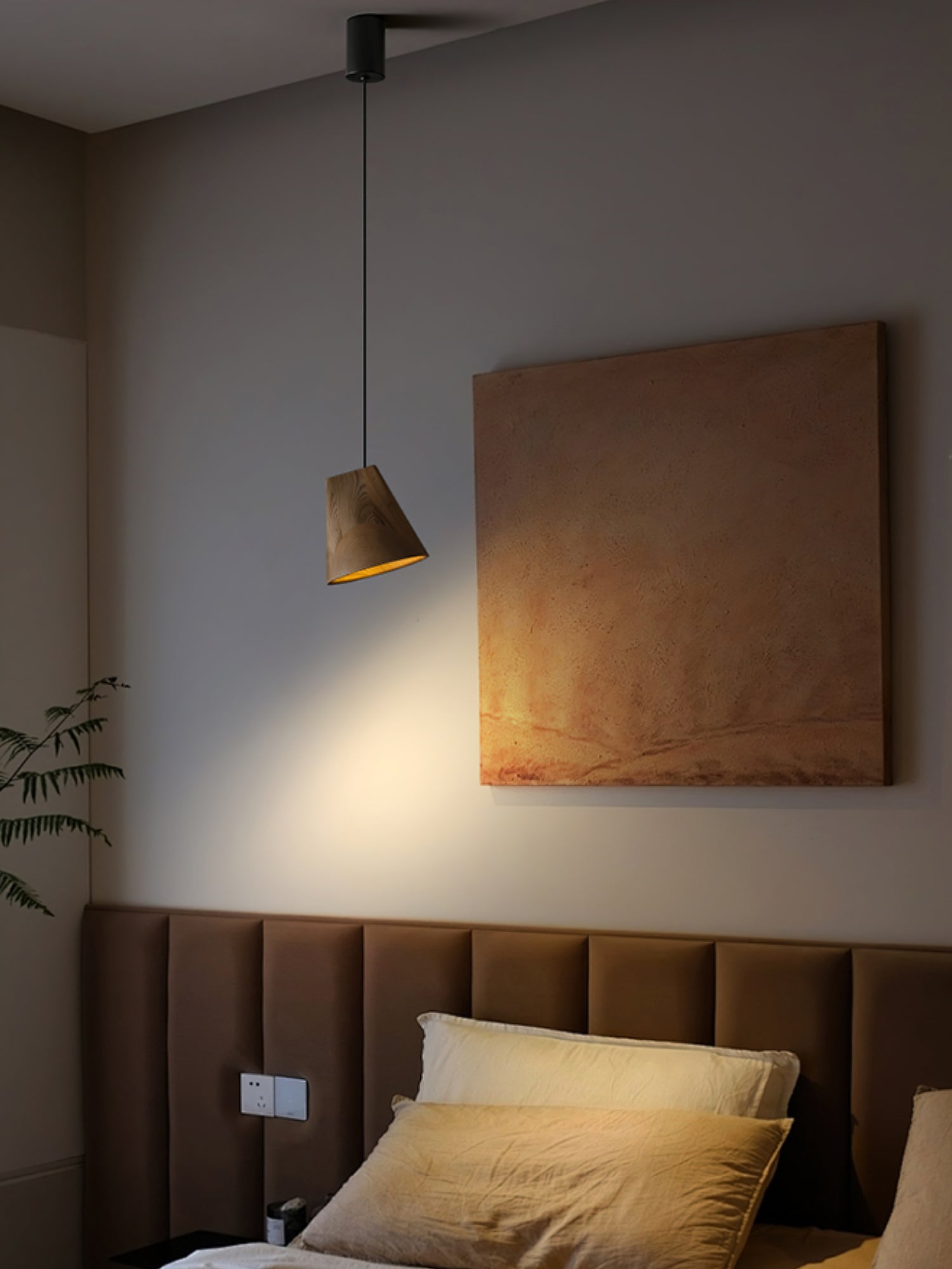 Ivarara Asymmetrical Wood Pendant Light-Neutral Decor