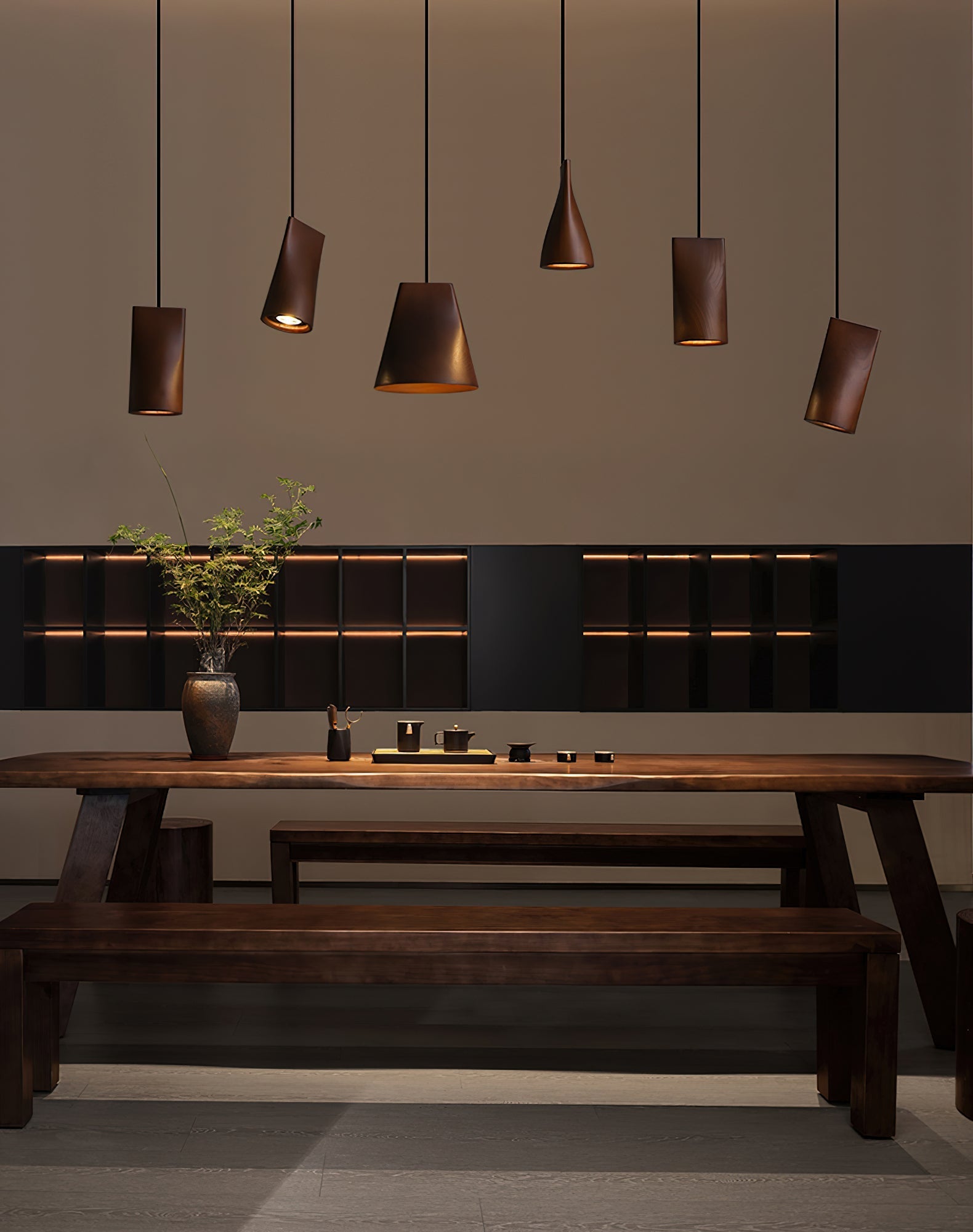 Ivarara Asymmetrical Wood Pendant Light-Neutral Decor