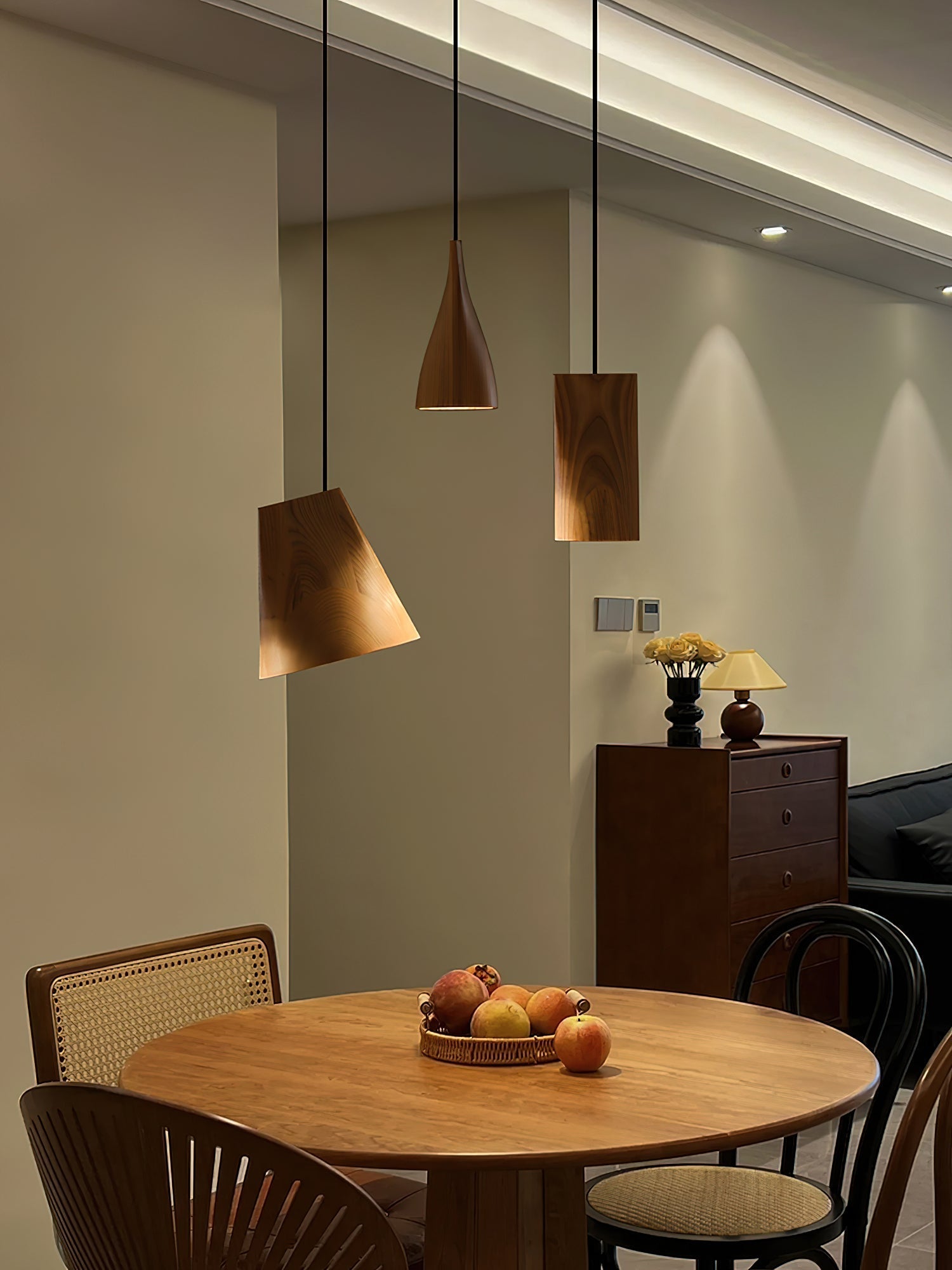 Ivarara Asymmetrical Wood Pendant Light-Neutral Decor