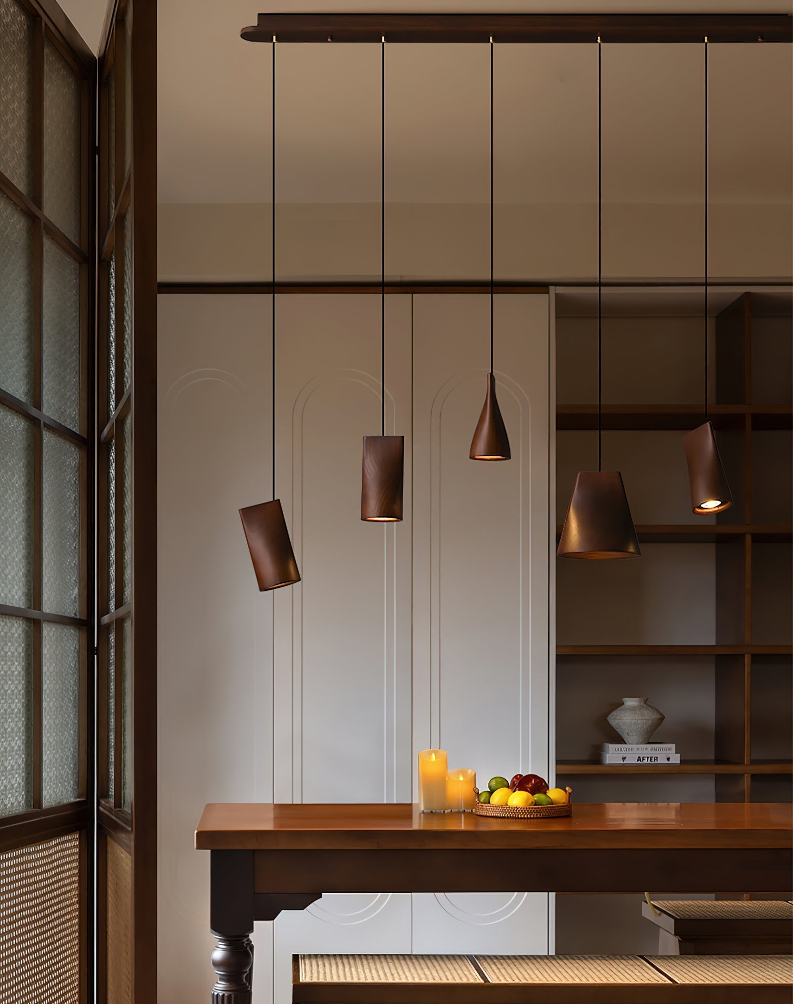 Ivarara Asymmetrical Wood Pendant Light-Neutral Decor