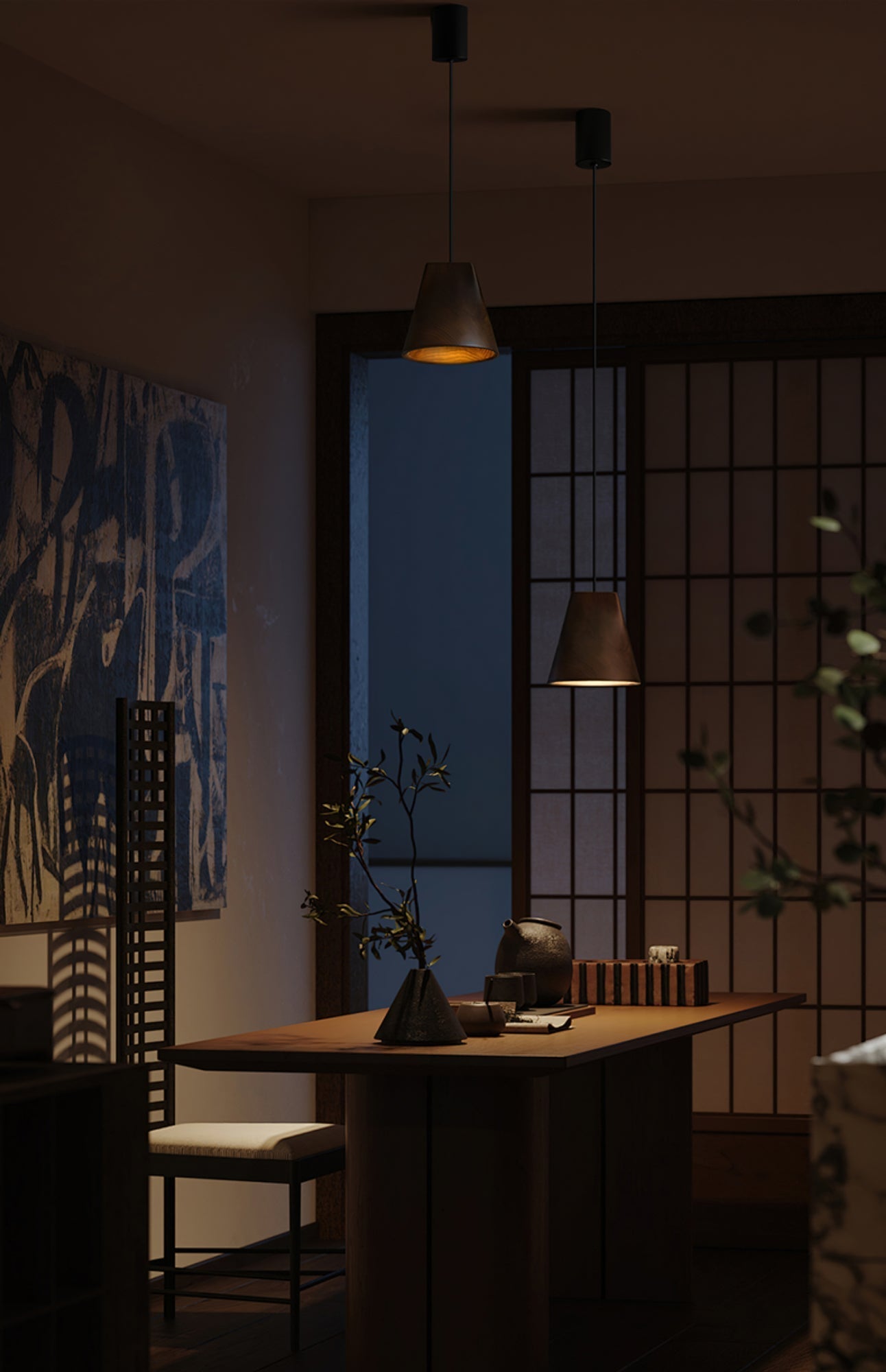 Ivarara Asymmetrical Wood Pendant Light-Neutral Decor