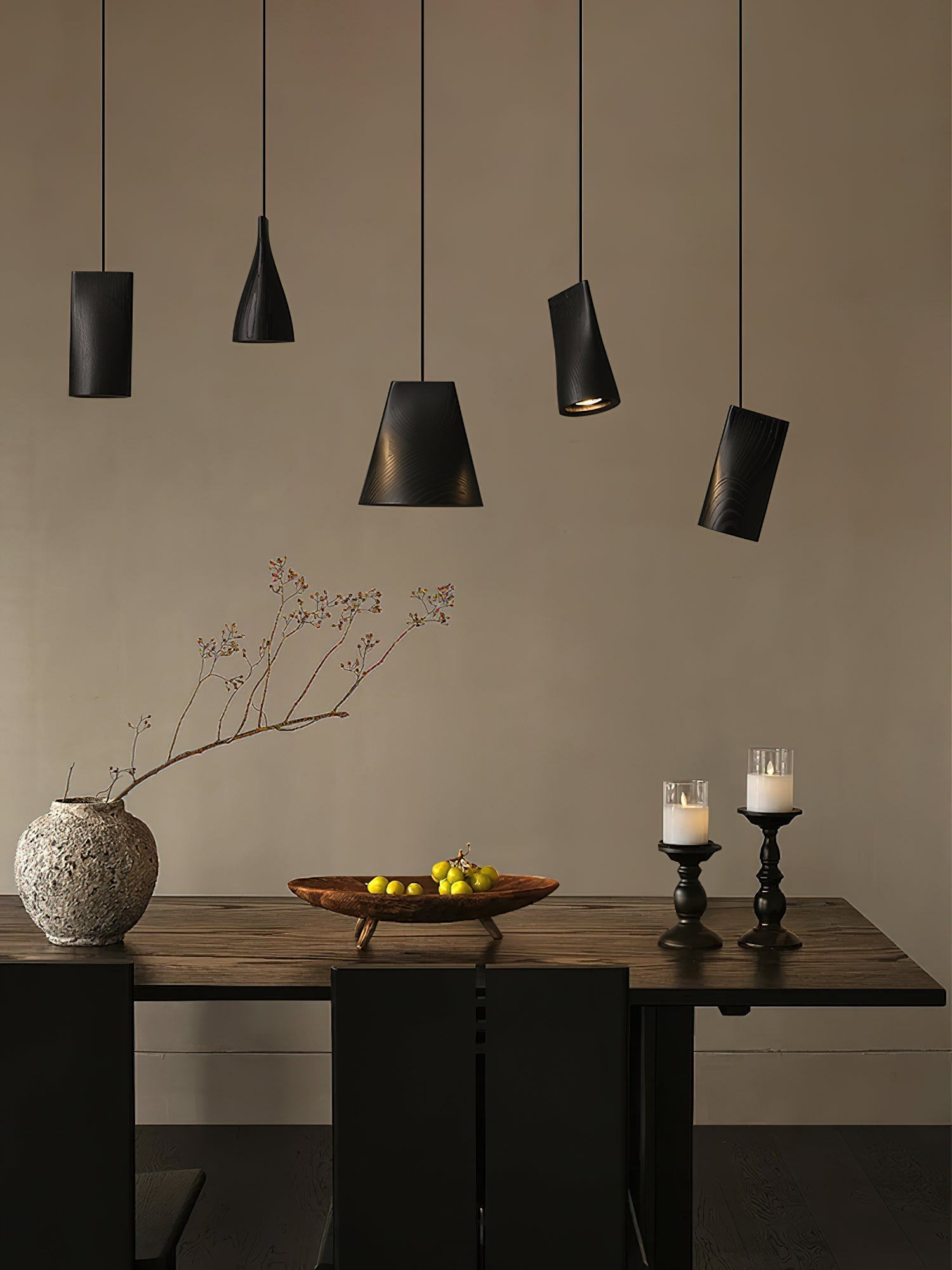 Ivarara Asymmetrical Wood Pendant Light-Neutral Decor