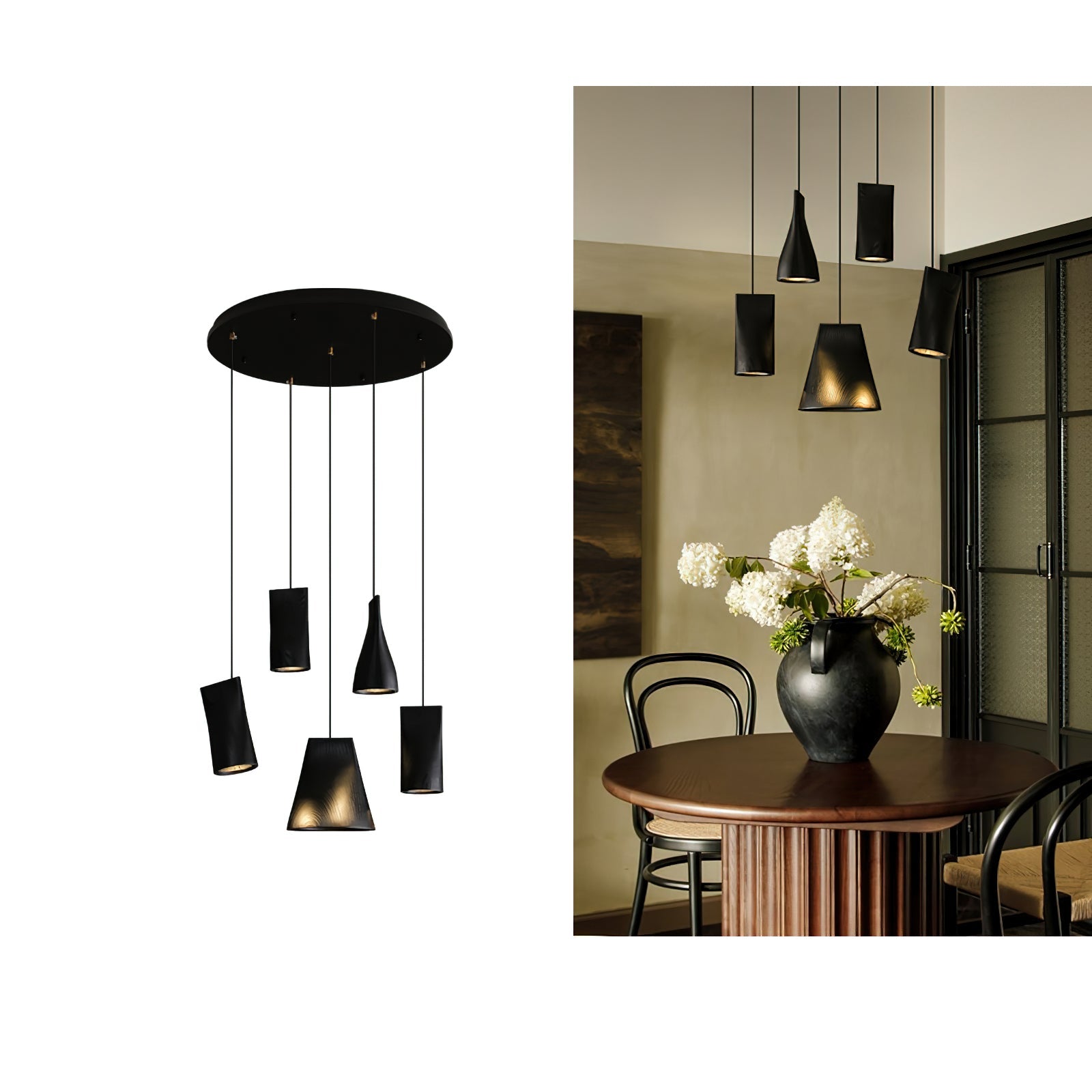 Ivarara Asymmetrical Wood Pendant Light-Neutral Decor