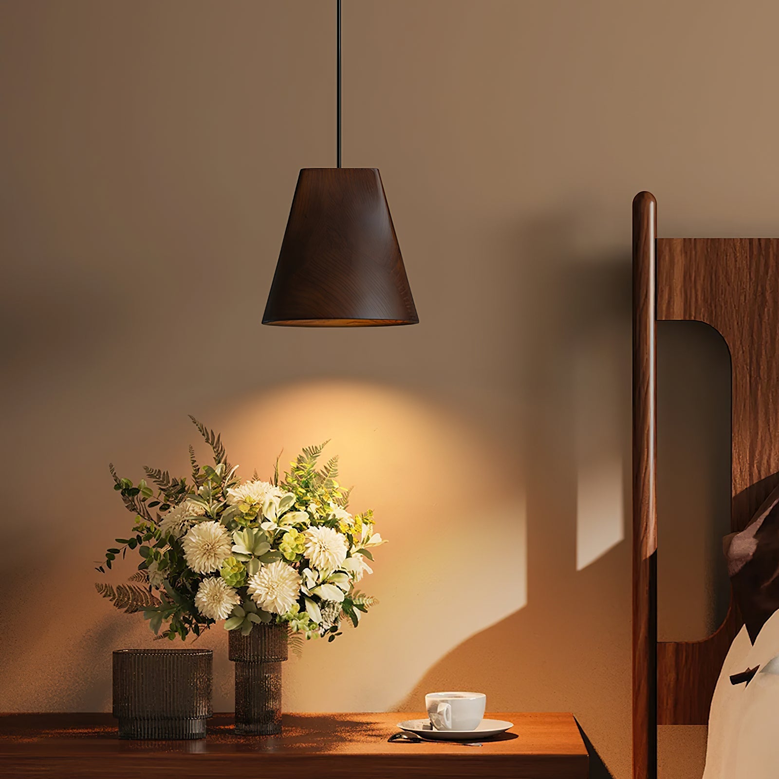 Ivarara Asymmetrical Wood Pendant Light-Neutral Decor