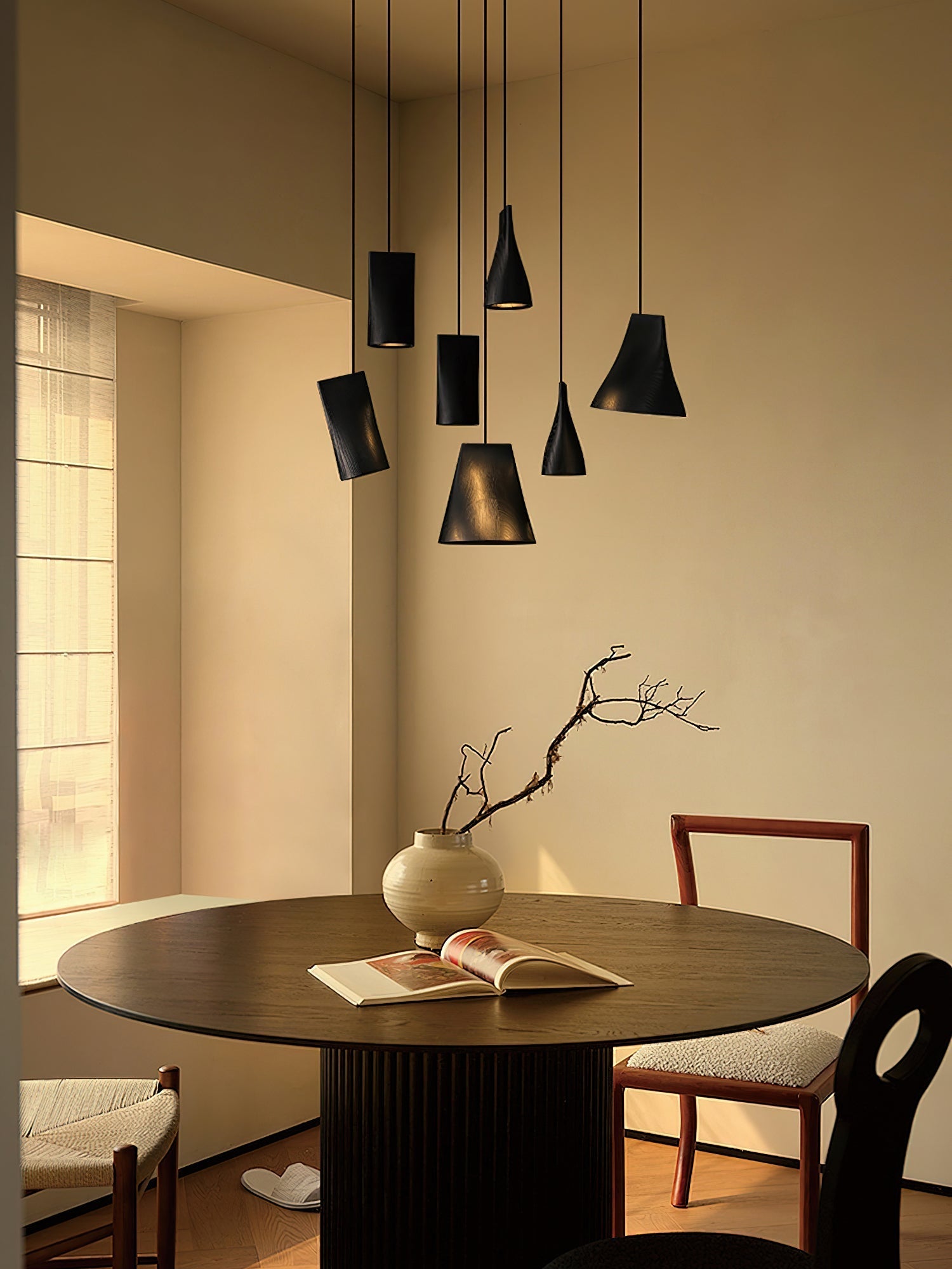 Ivarara Asymmetrical Wood Pendant Light-Neutral Decor