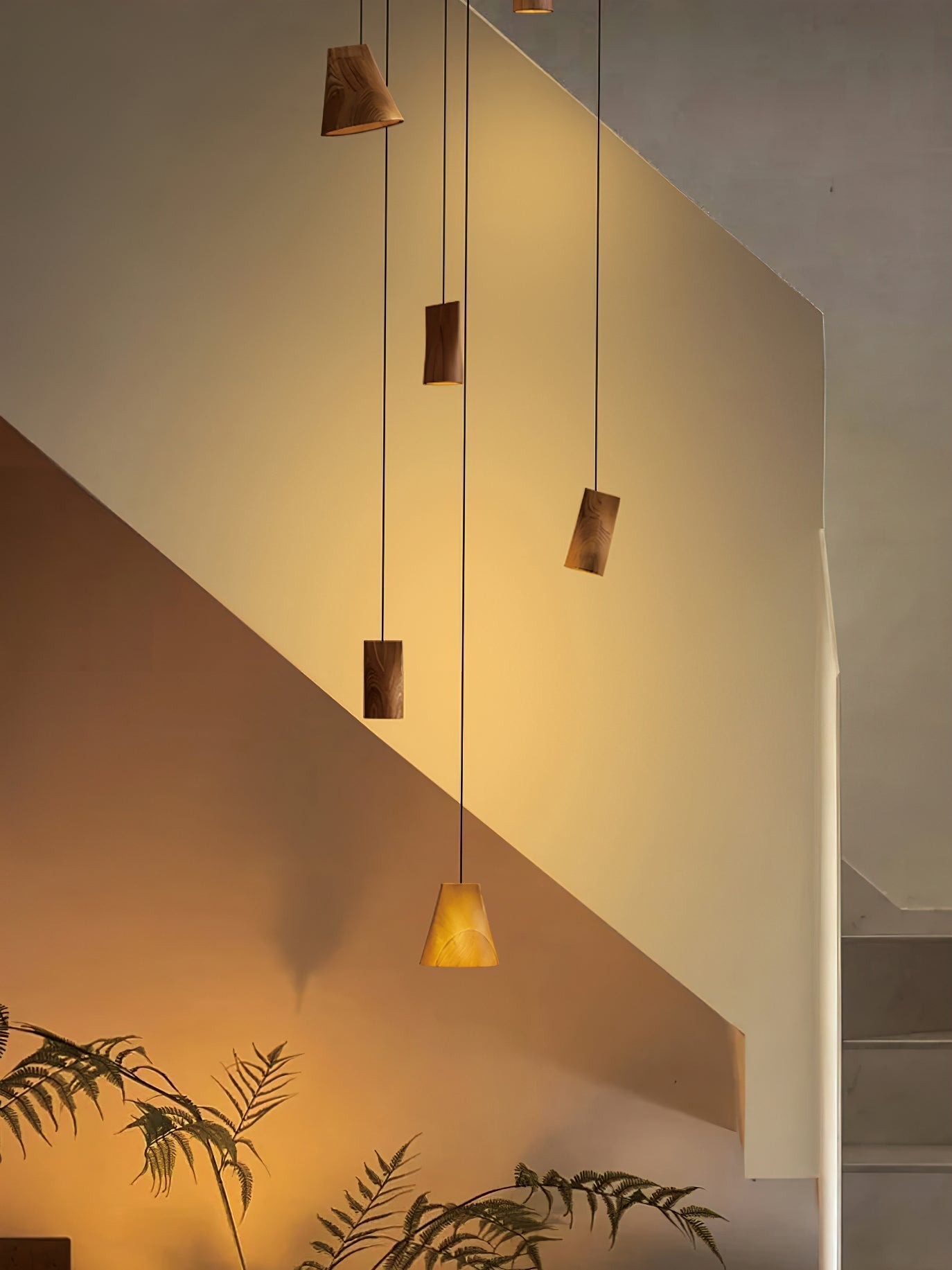 Ivarara Asymmetrical Wood Pendant Light-Neutral Decor