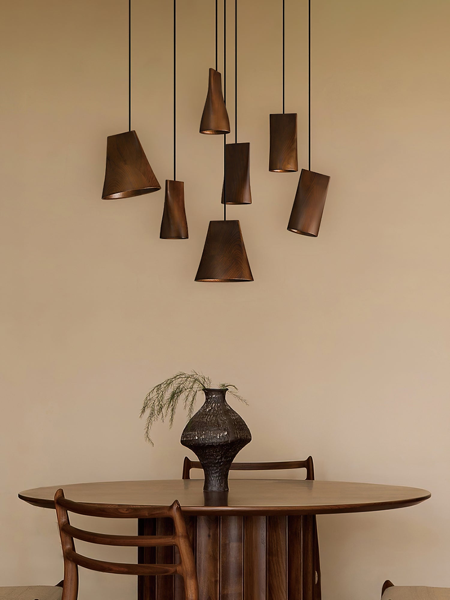 Ivarara Asymmetrical Wood Pendant Light-Neutral Decor