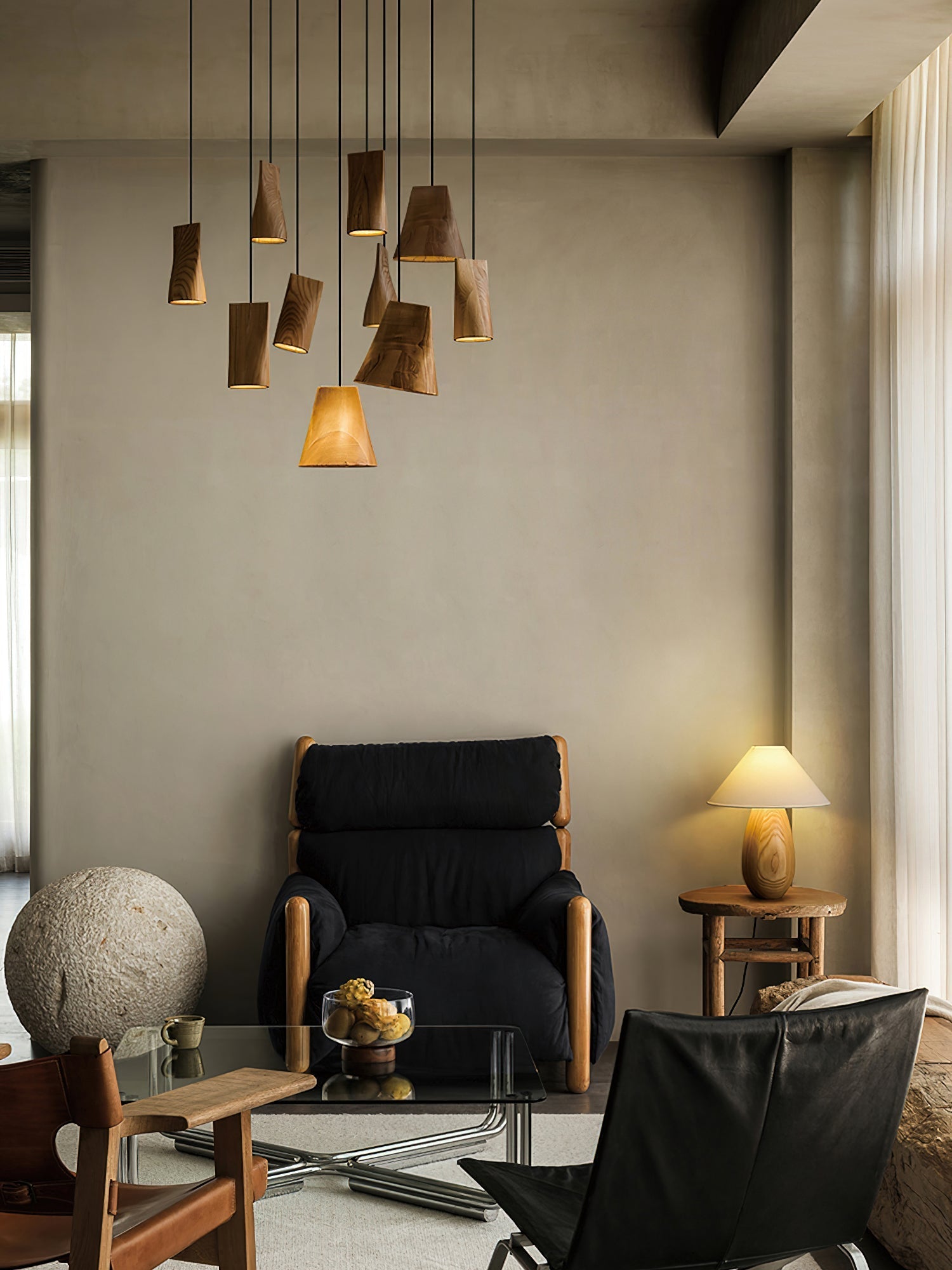 Ivarara Asymmetrical Wood Pendant Light-Neutral Decor