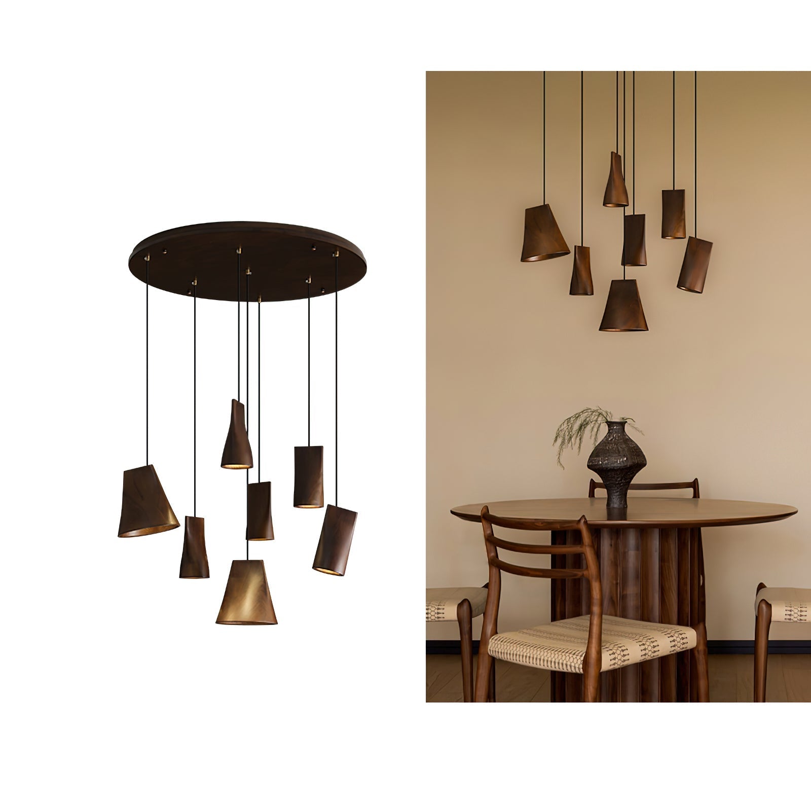 Ivarara Asymmetrical Wood Pendant Light-Neutral Decor