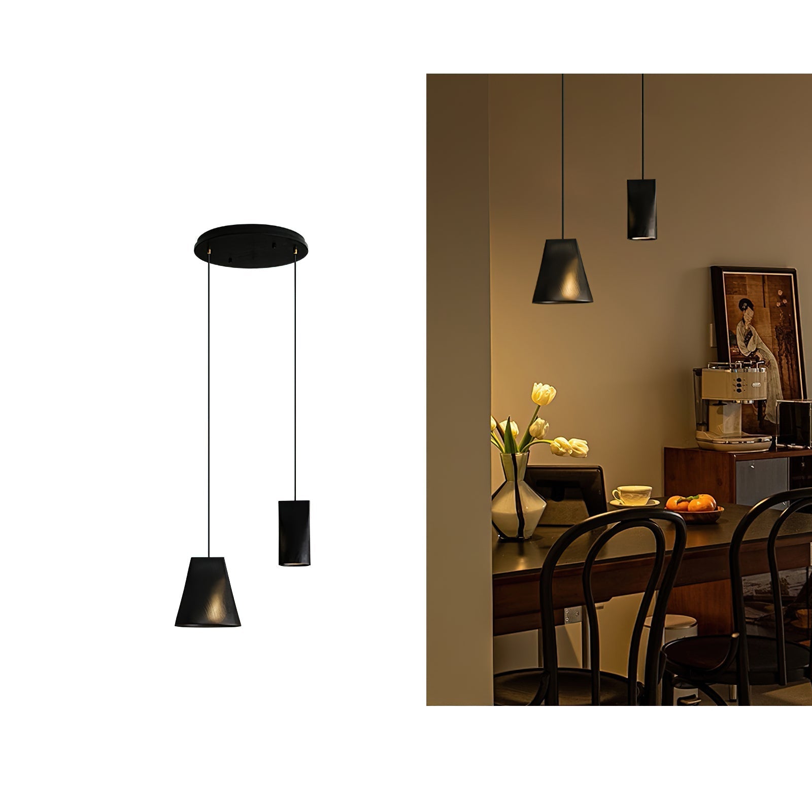 Ivarara Asymmetrical Wood Pendant Light-Neutral Decor