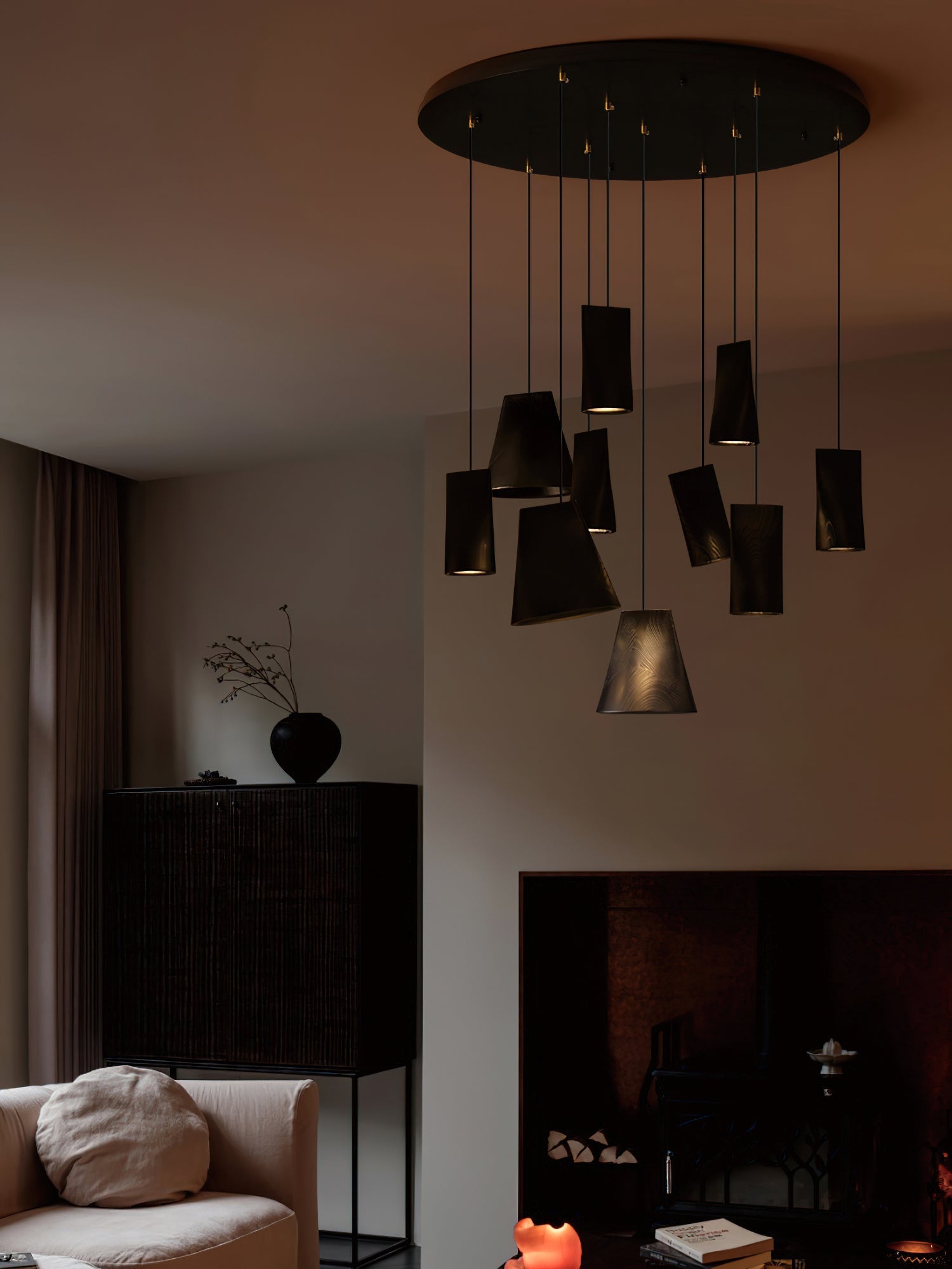 Ivarara Asymmetrical Wood Pendant Light-Neutral Decor