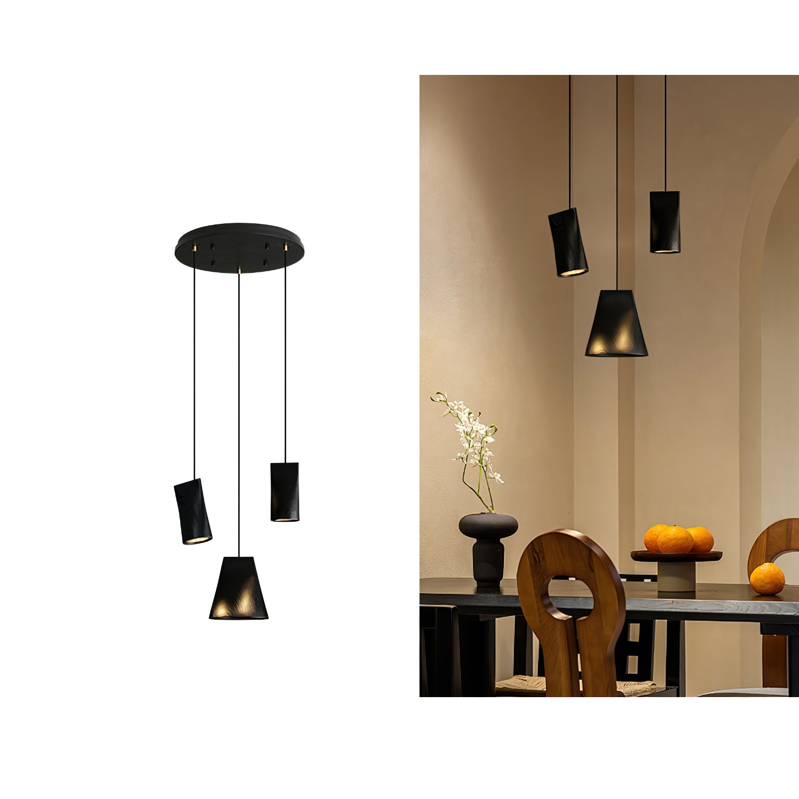 Ivarara Asymmetrical Wood Pendant Light-Neutral Decor