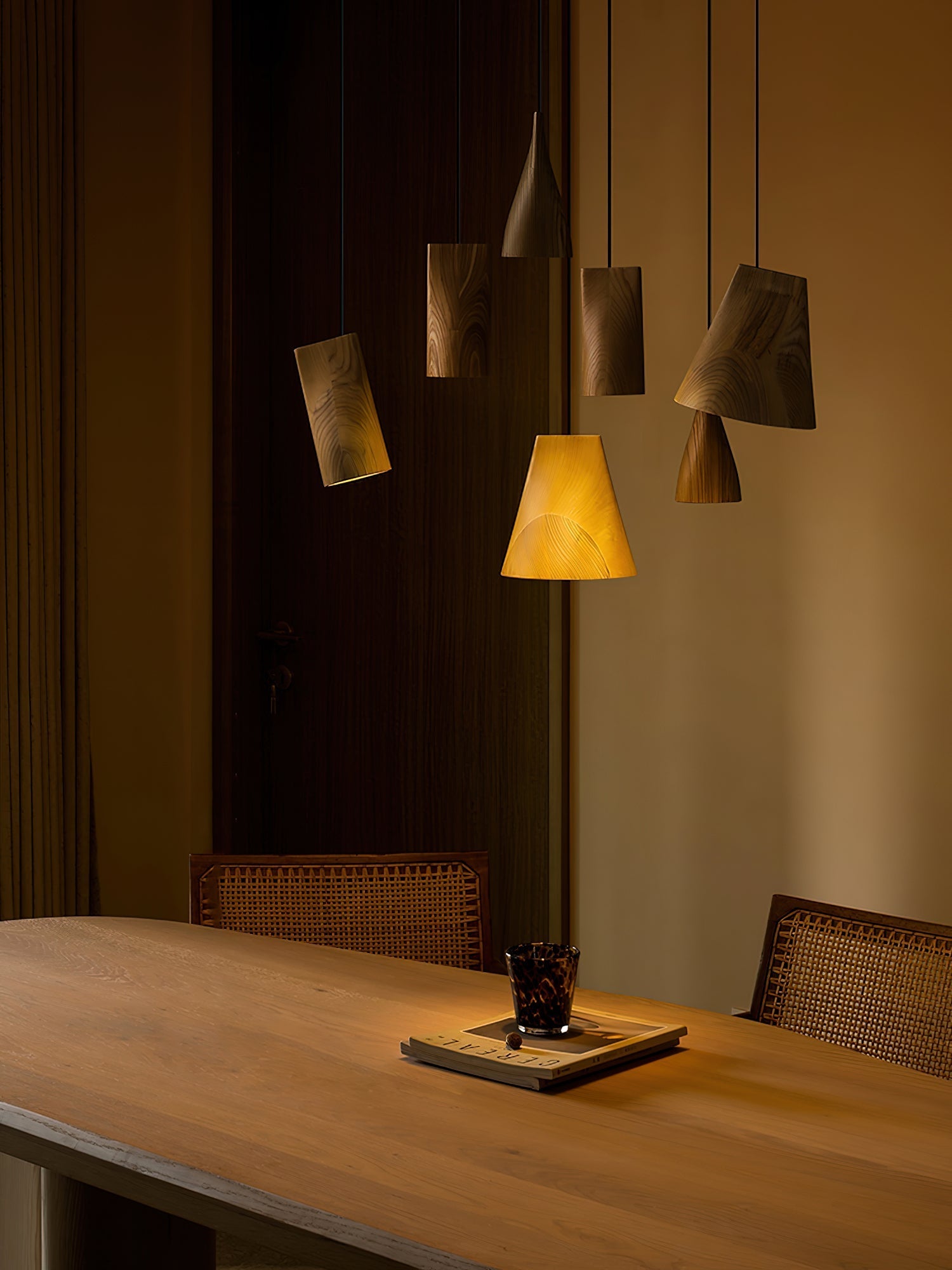 Ivarara Asymmetrical Wood Pendant Light-Neutral Decor