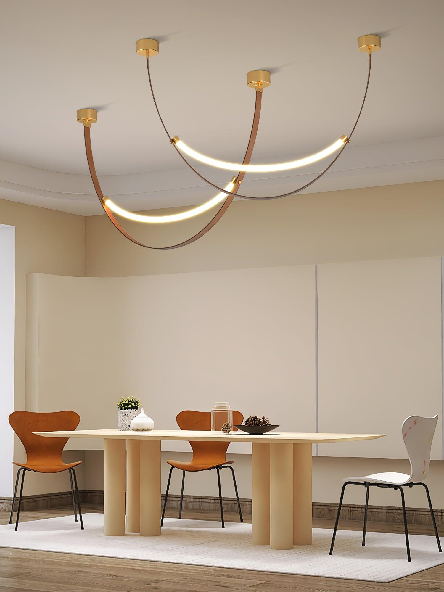 Dixu Pendant Lamp Leather LED Belt-Neutral Decor