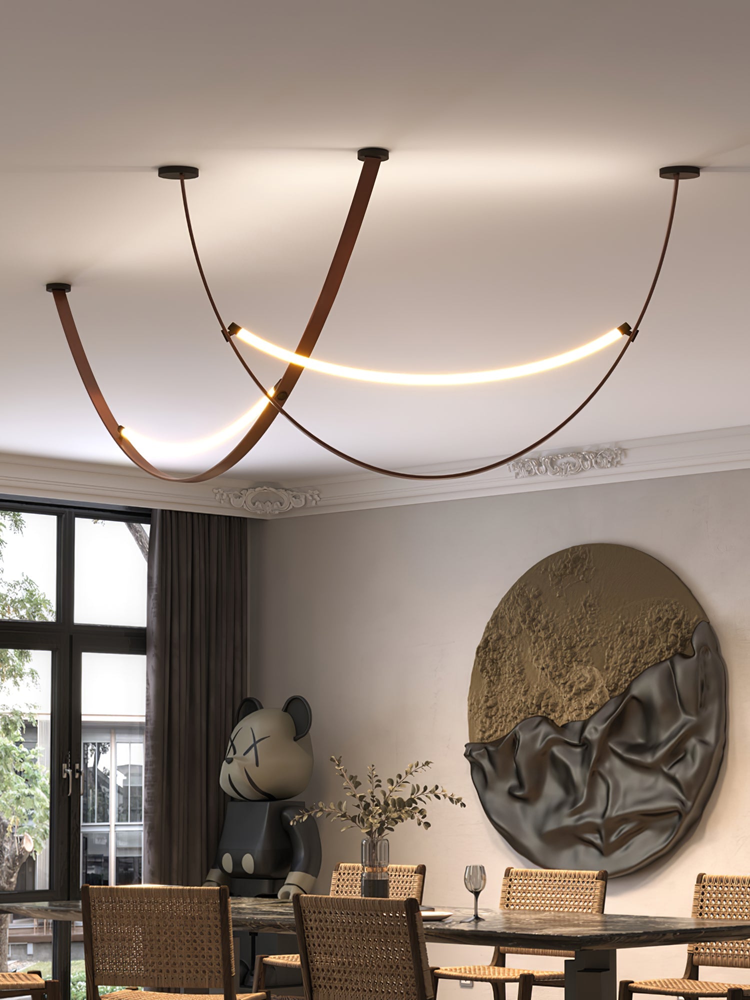 Dixu Pendant Lamp Leather LED Belt-Neutral Decor