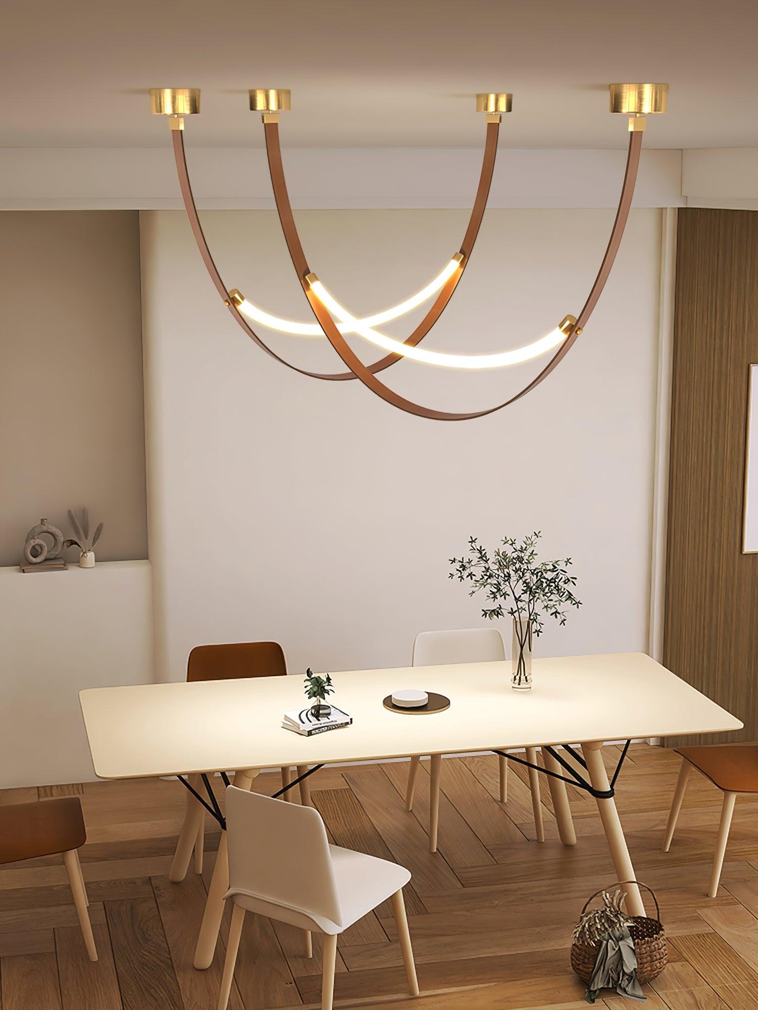 Dixu Pendant Lamp Leather LED Belt-Neutral Decor