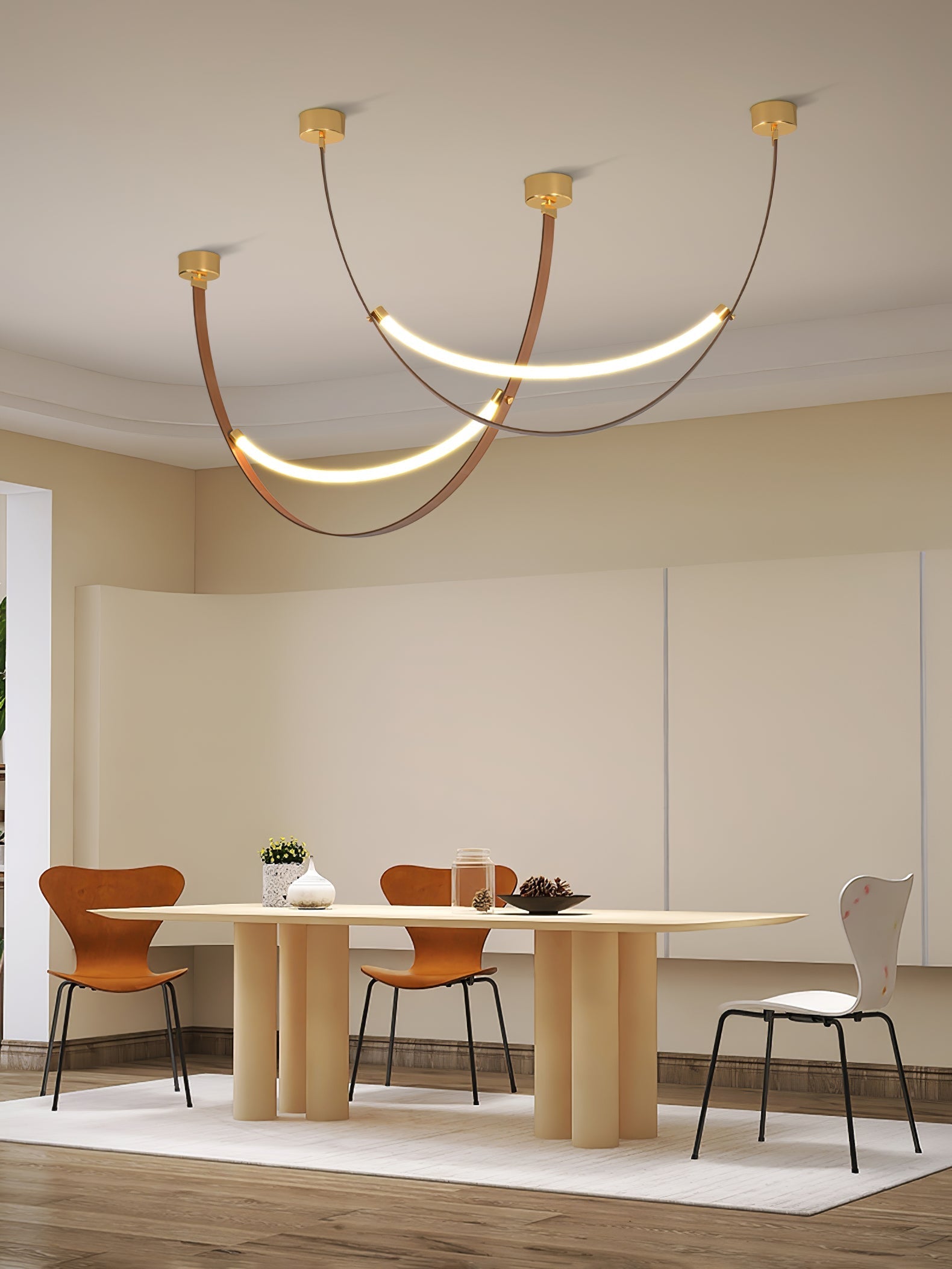 Dixu Pendant Lamp Leather LED Belt-Neutral Decor