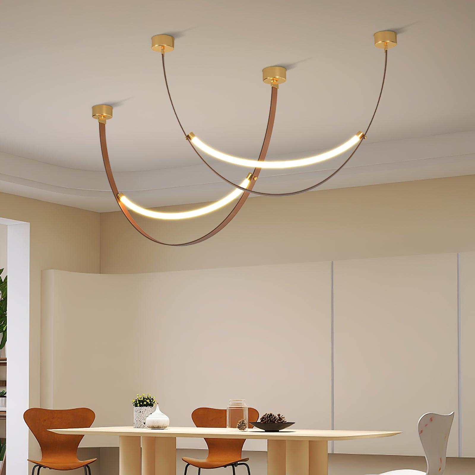 Dixu Pendant Lamp Leather LED Belt-Neutral Decor