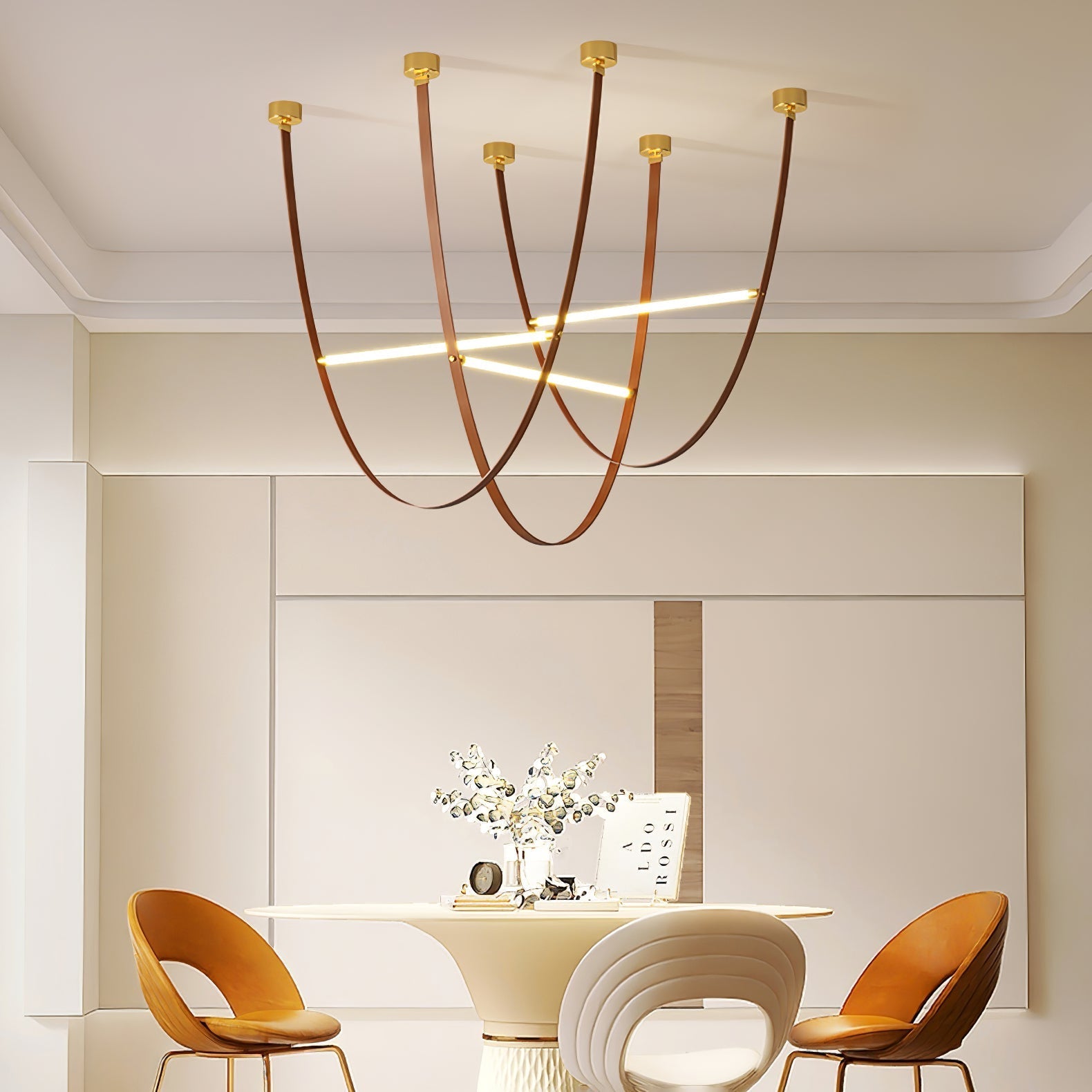 Dixu Pendant Lamp Leather LED Belt-Neutral Decor