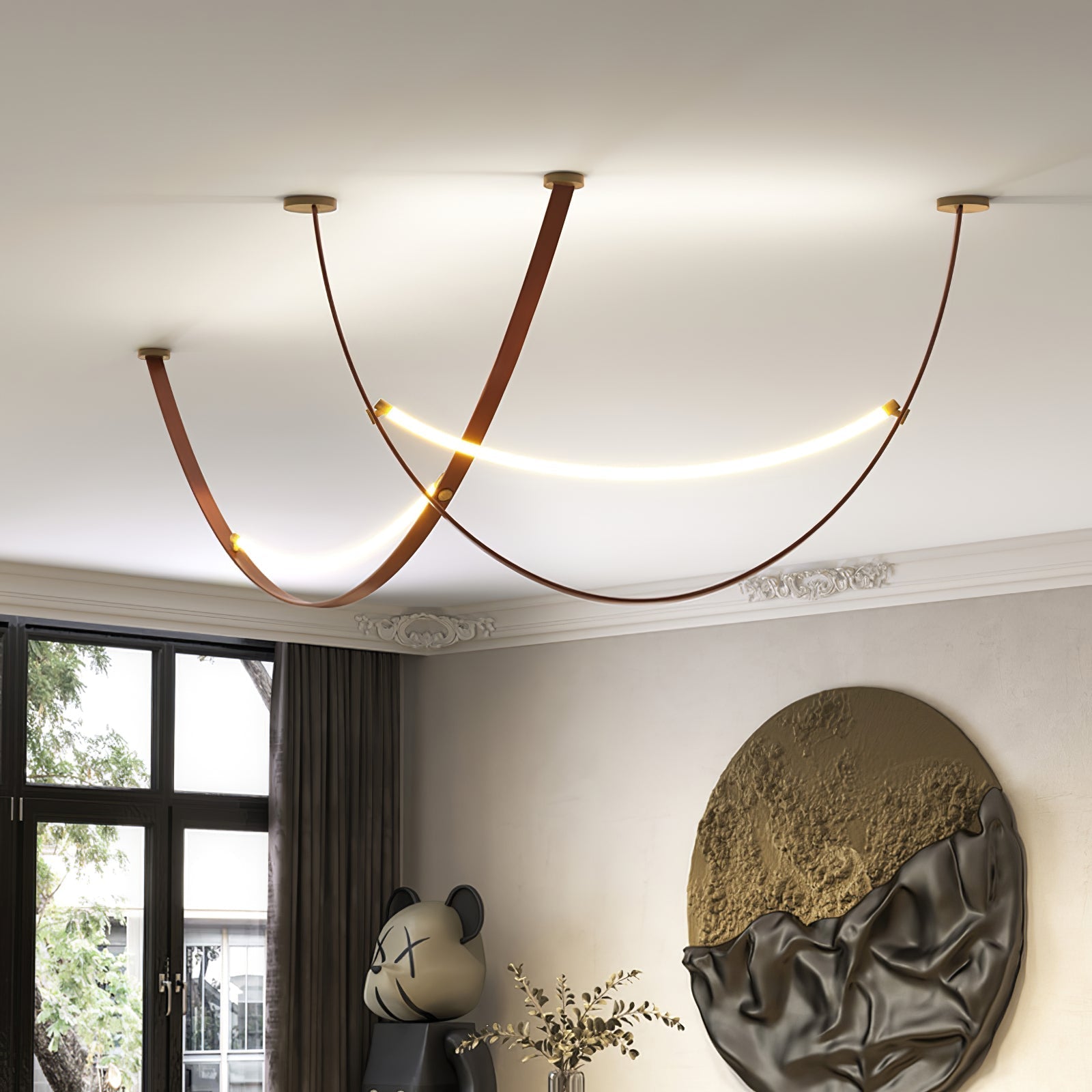 Dixu Pendant Lamp Leather LED Belt-Neutral Decor