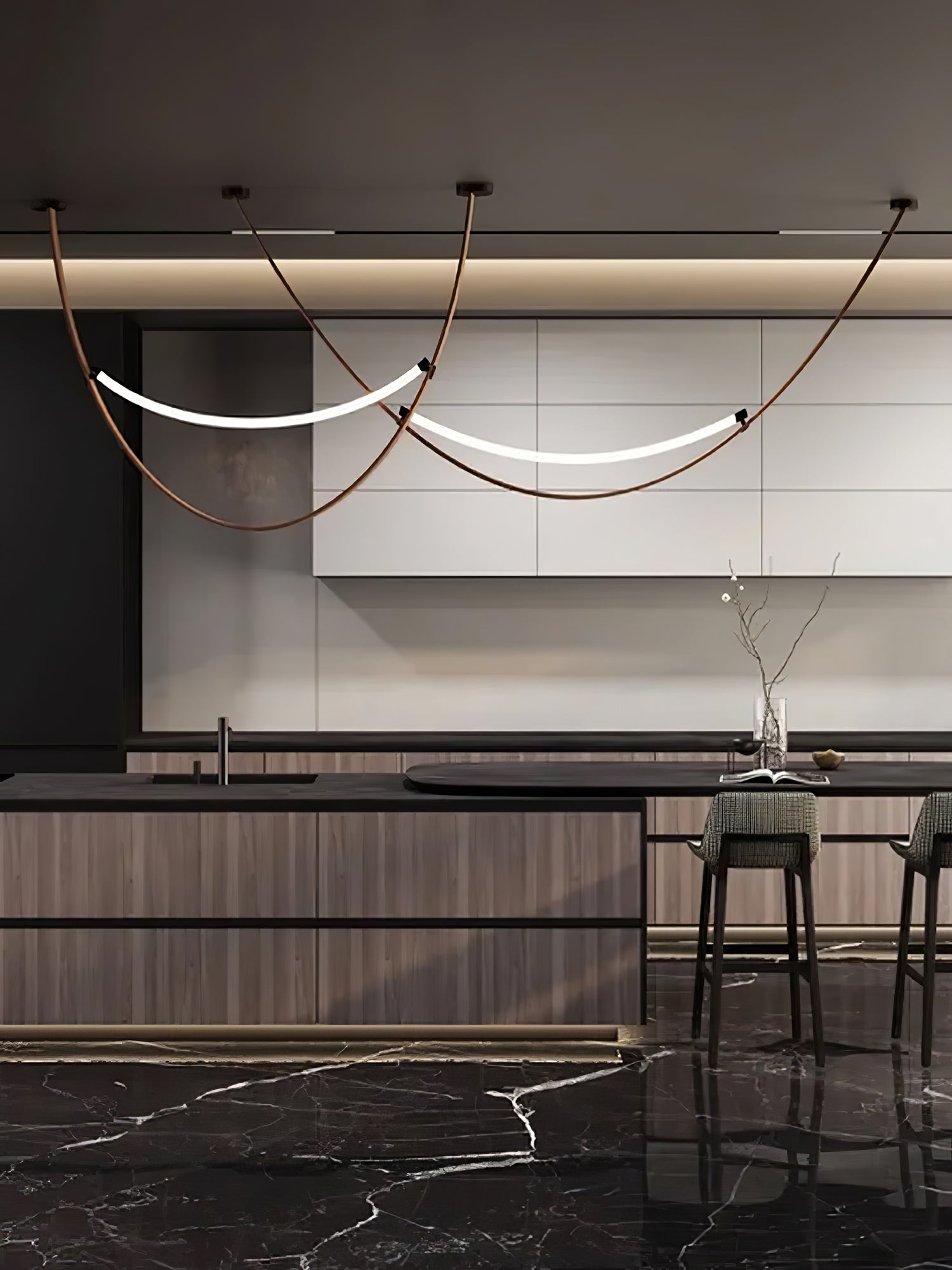 Dixu Pendant Lamp Leather LED Belt-Neutral Decor