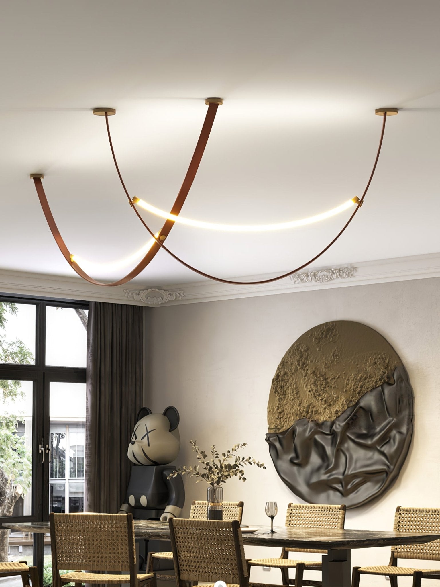 Dixu Pendant Lamp Leather LED Belt-Neutral Decor