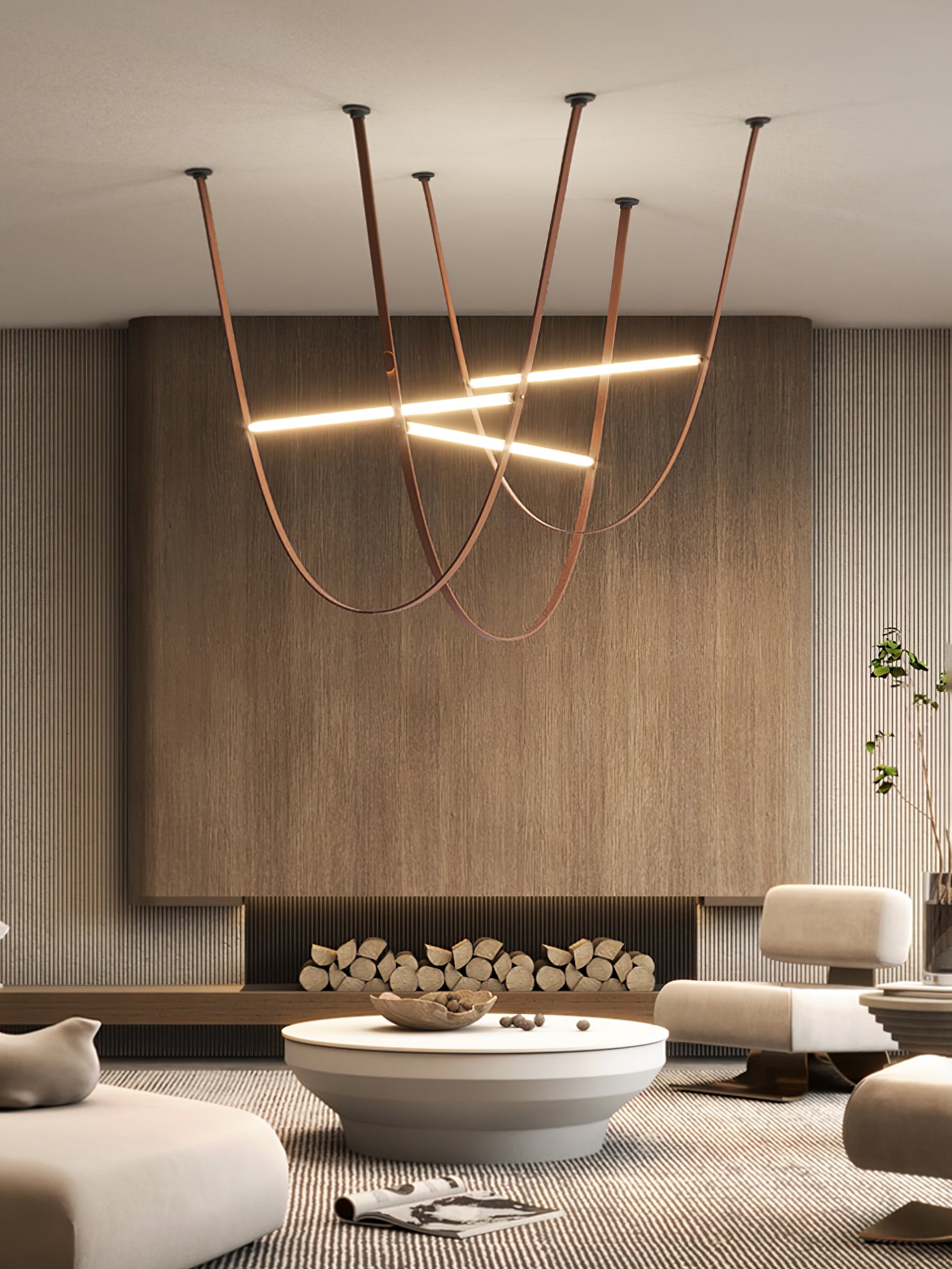 Dixu Pendant Lamp Leather LED Belt-Neutral Decor